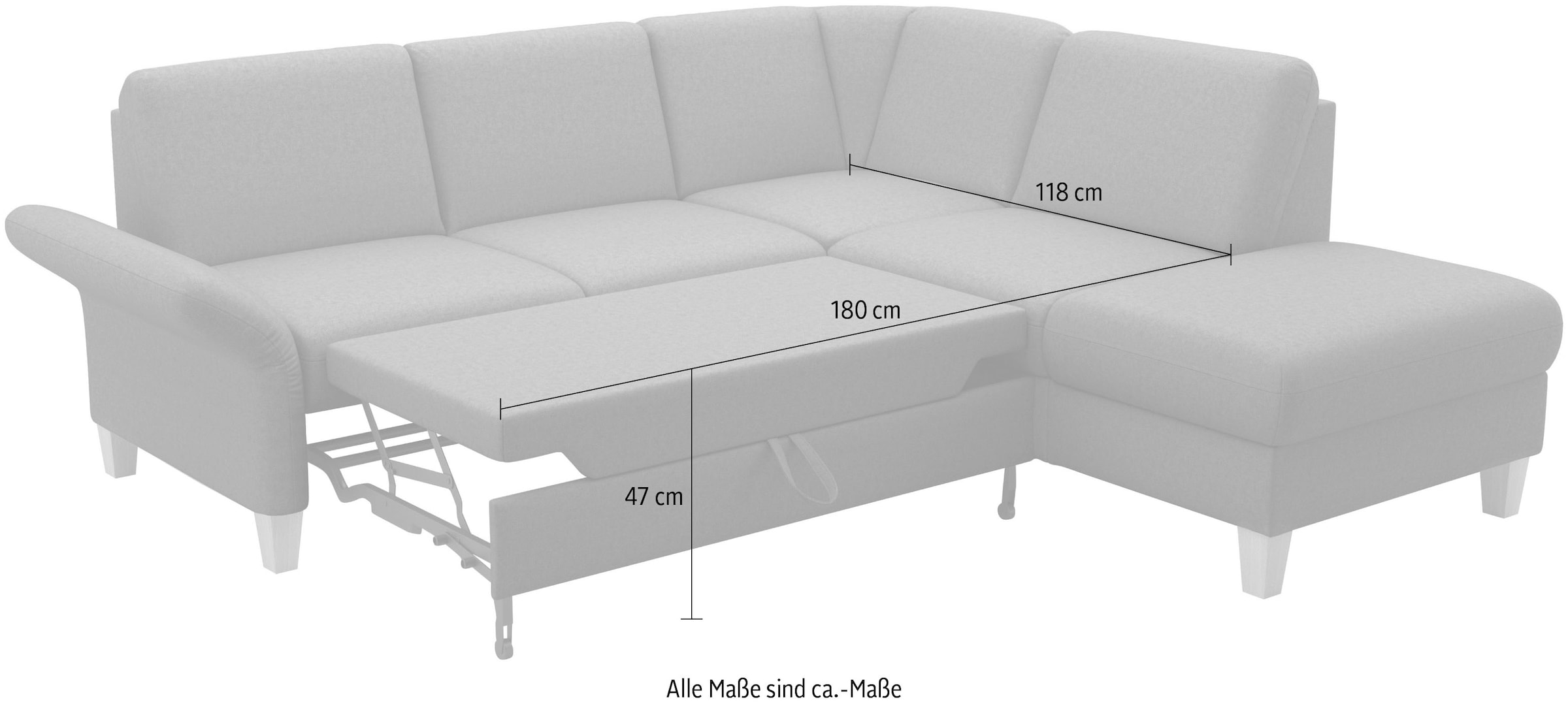 Home affaire Ecksofa »Rochelle, L-Form«, wahlweise mit Armteilverstellung, Bettfunktion und Bettkasten