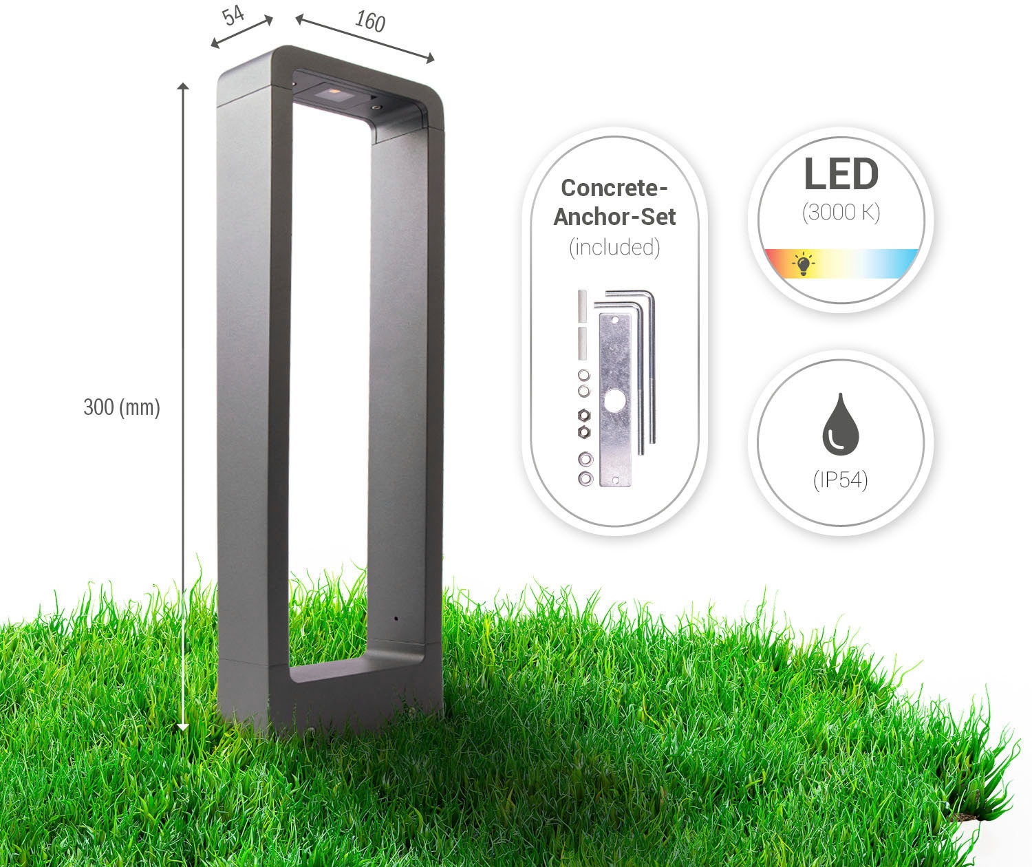 Paco Home Pollerleuchte »CRABO«, Outdoor Standleuchte LED Außenleuchte Garten IP54 Terrasse