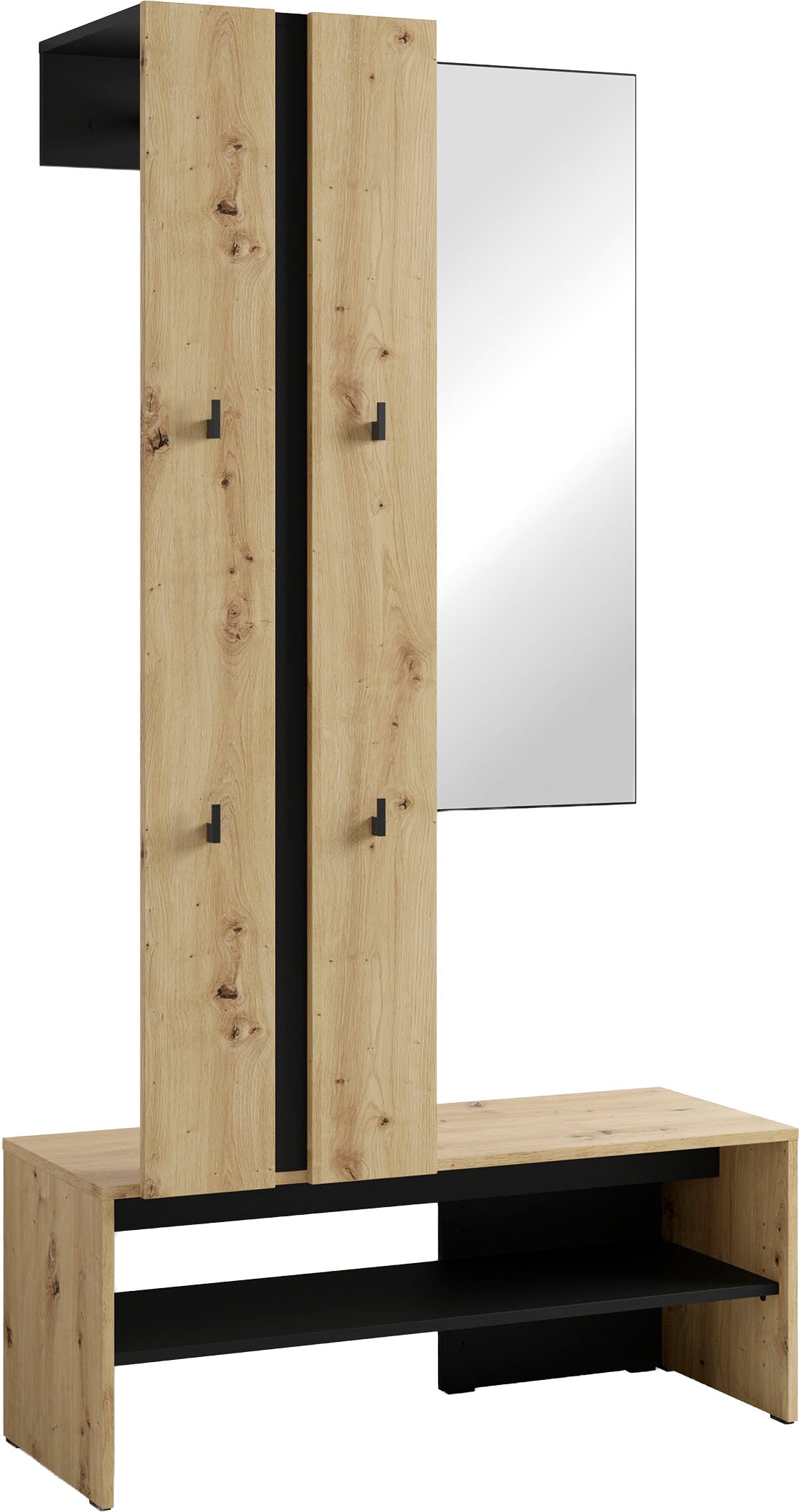 byLIVING Kompaktgarderobe »Dielen - Set Nante« 2 Stk. tlg. maximale Ordnung auf wenig Fläche mit Spiegel, Kleiderstange und Haken