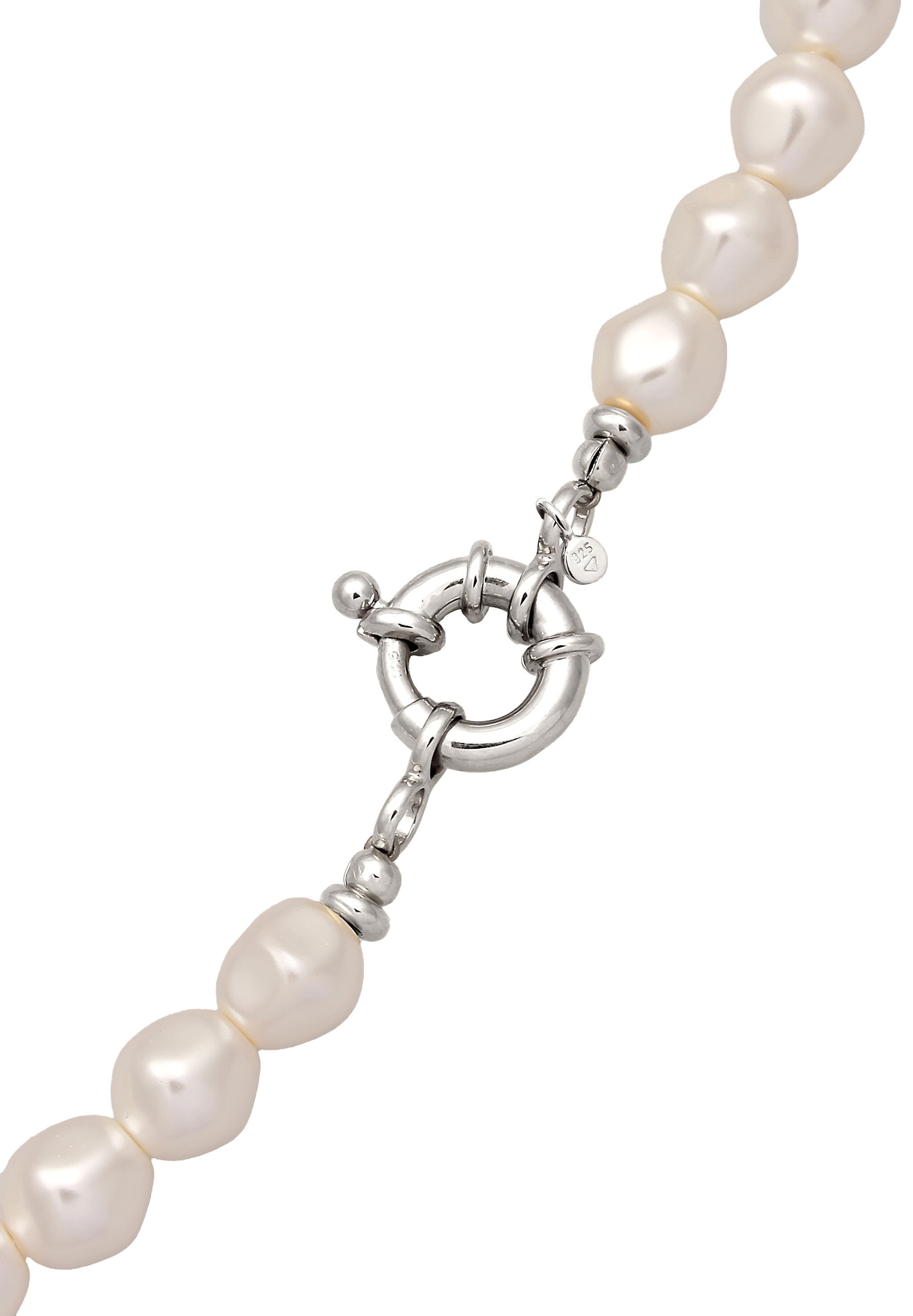 Elli Silberkette »Halskette Synthetische Barock Perle Weiß 925 Sterling Silber«