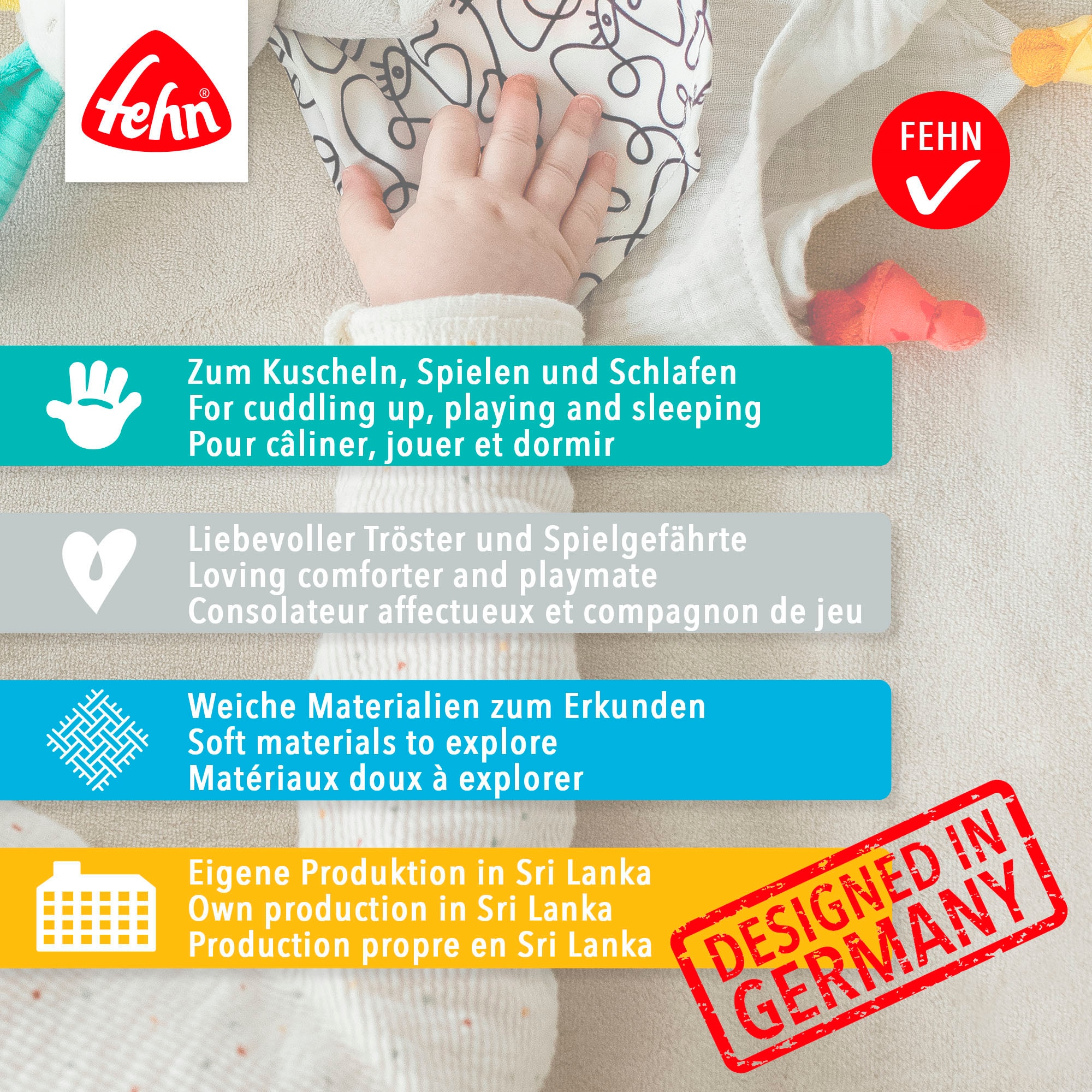 Fehn Kuscheltuch »Lazy, Crazy & Pink, Schmusetuch Faultier«