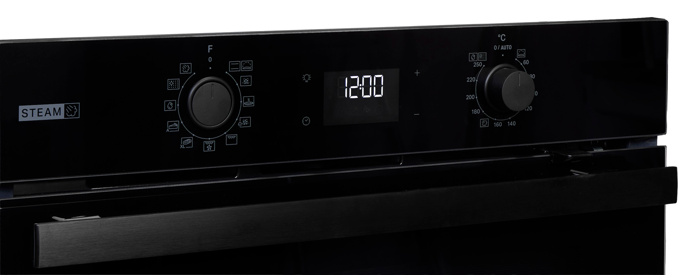 BAUKNECHT Backofen-Set »BAKO 800 Pyro Steam« mit 1-fach-Teleskopauszug FlexiClean - zwei mühelose Reinigungsfunktionen (Pyrolyse & Hydrolyse) je nach Bedarf Set, 2 Stk. tlg. GentleSteam - für ein saftiges Inneres und ein knuspriges Äußeres