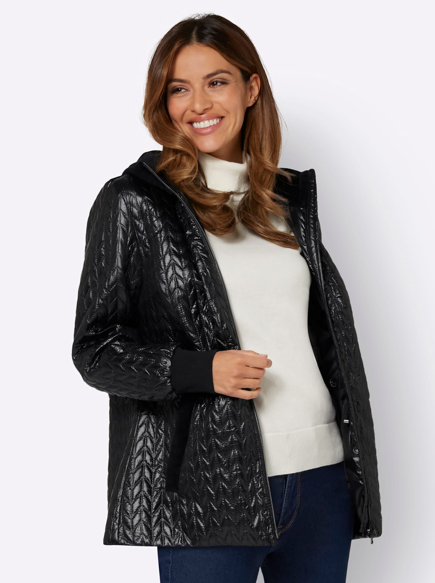 Inspirationen Steppjacke, mit Kapuze