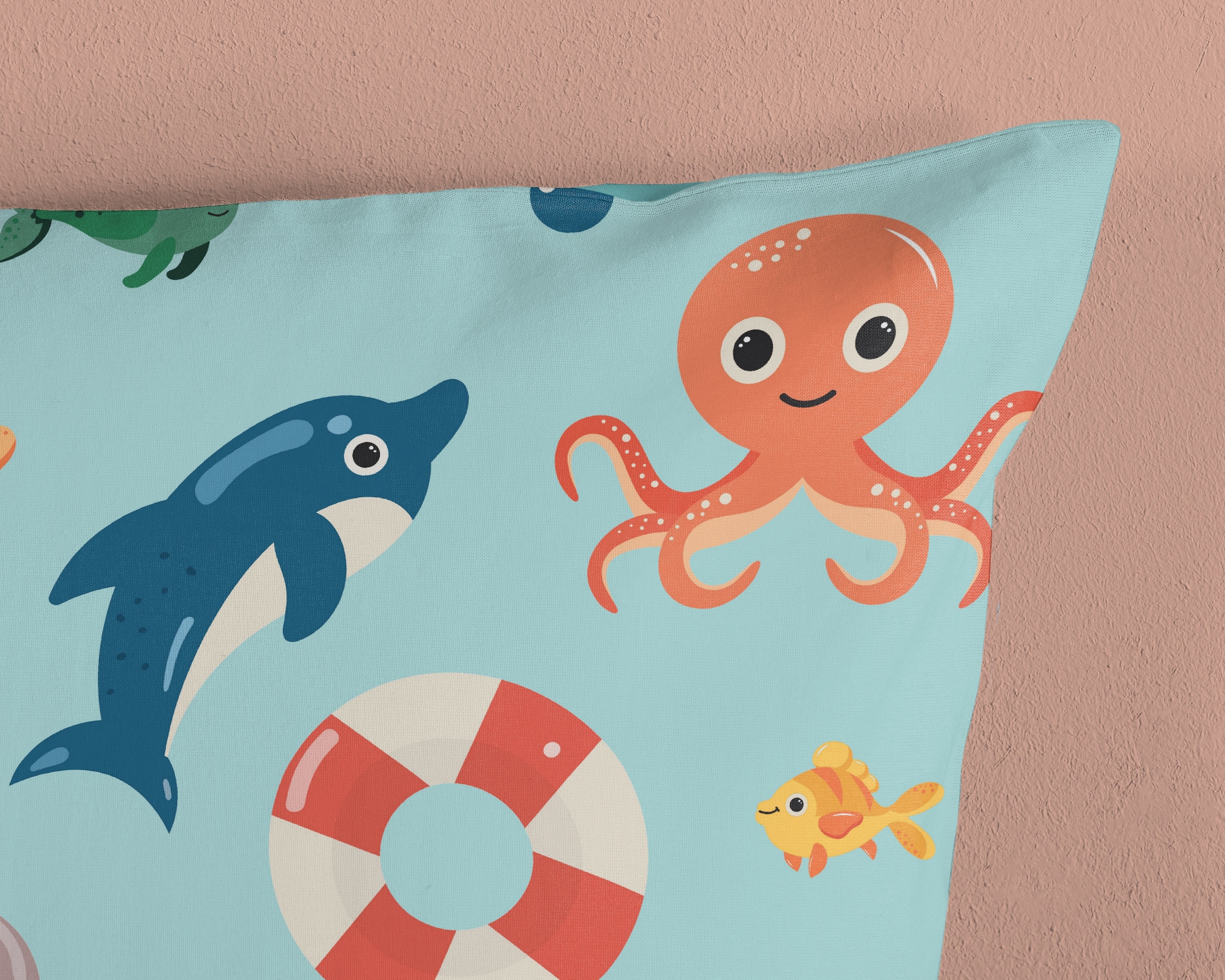 PURE luxury collection Kinderbettwäsche »Sailor«, Mikrofaser, 135x200, 2 Teilig, Wendeoptik, Kind, Meerestiere, Maritim