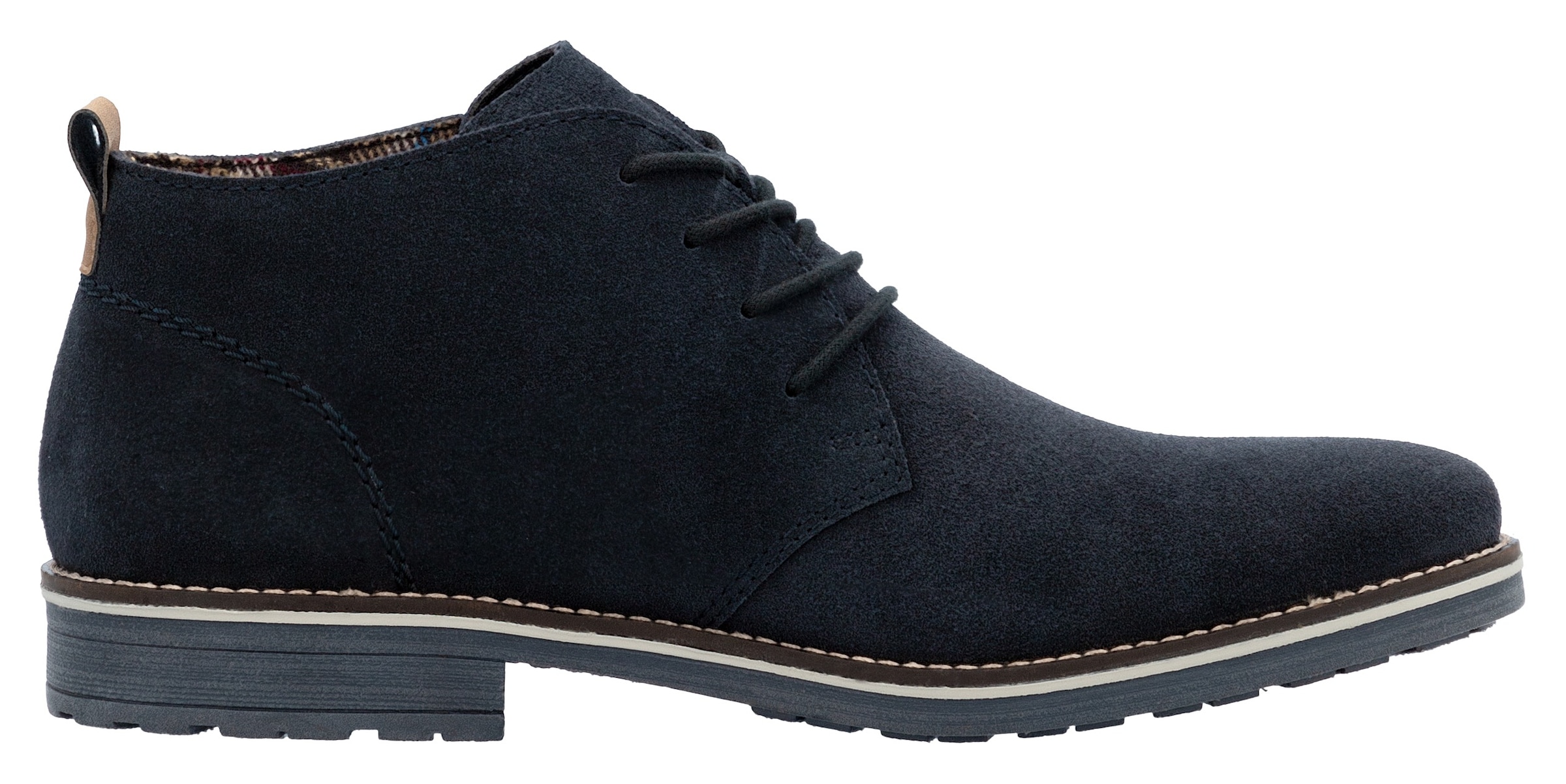 Rieker Schnürstiefelette, mit kariertem Innenfutter