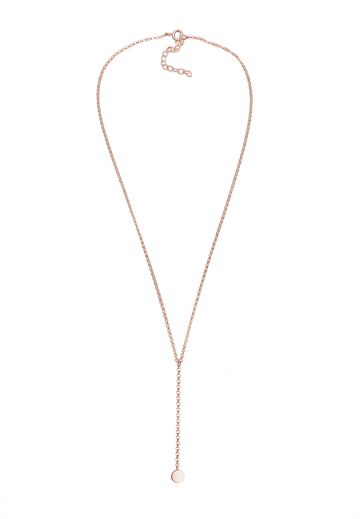 Elli Y-Kette »Halskette Choker Y-kette glänzend mit Plättchen 925 Silber«