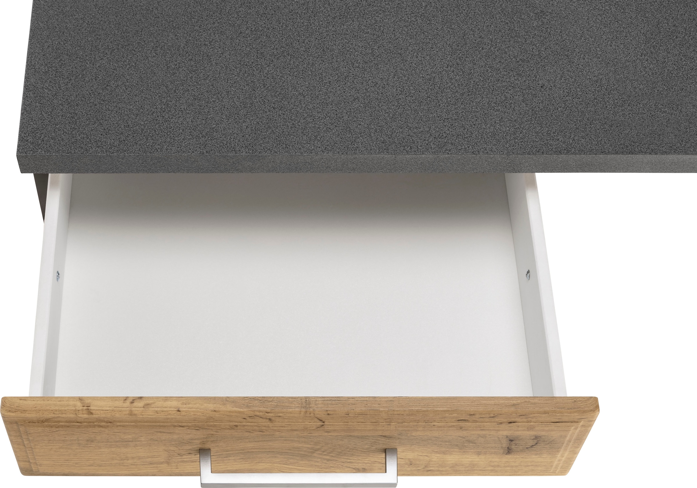 HELD MÖBEL Küchenzeile »Stockholm«, Breite 270 cm, mit hochwertigen MDF Fronten im Landhaus-Stil