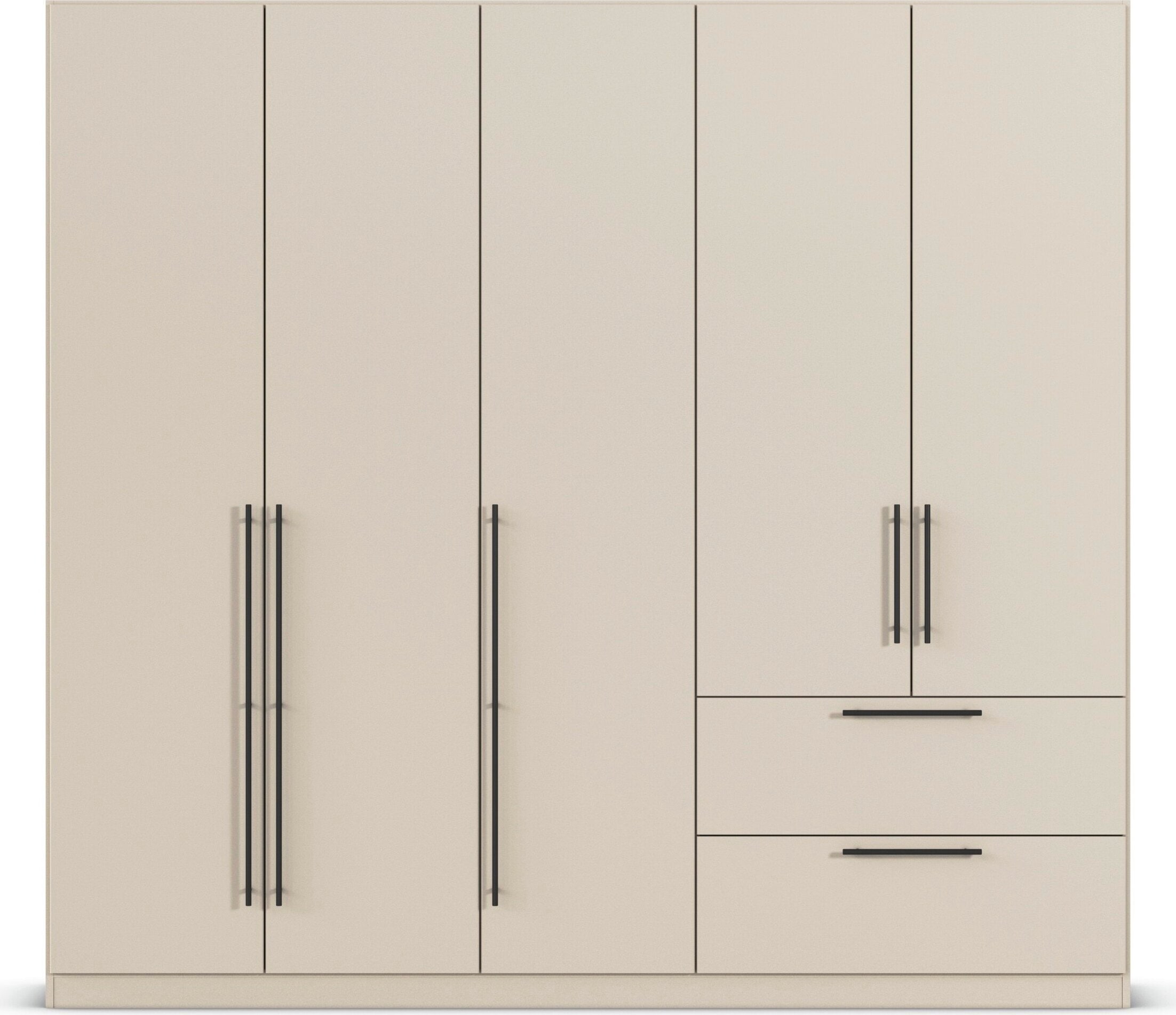 rauch Kleiderschrank »Drehtürenschrank Schrank Garderobe Wäscheschrank Schlafzimmer AVOLA«, (in 3 verschiedenen Ausstattungen BASIC/CLASSIC/PREMIUM), mit hochwertigen Stangengriffen aus Metall in Schwarz MADE IN GERMANY