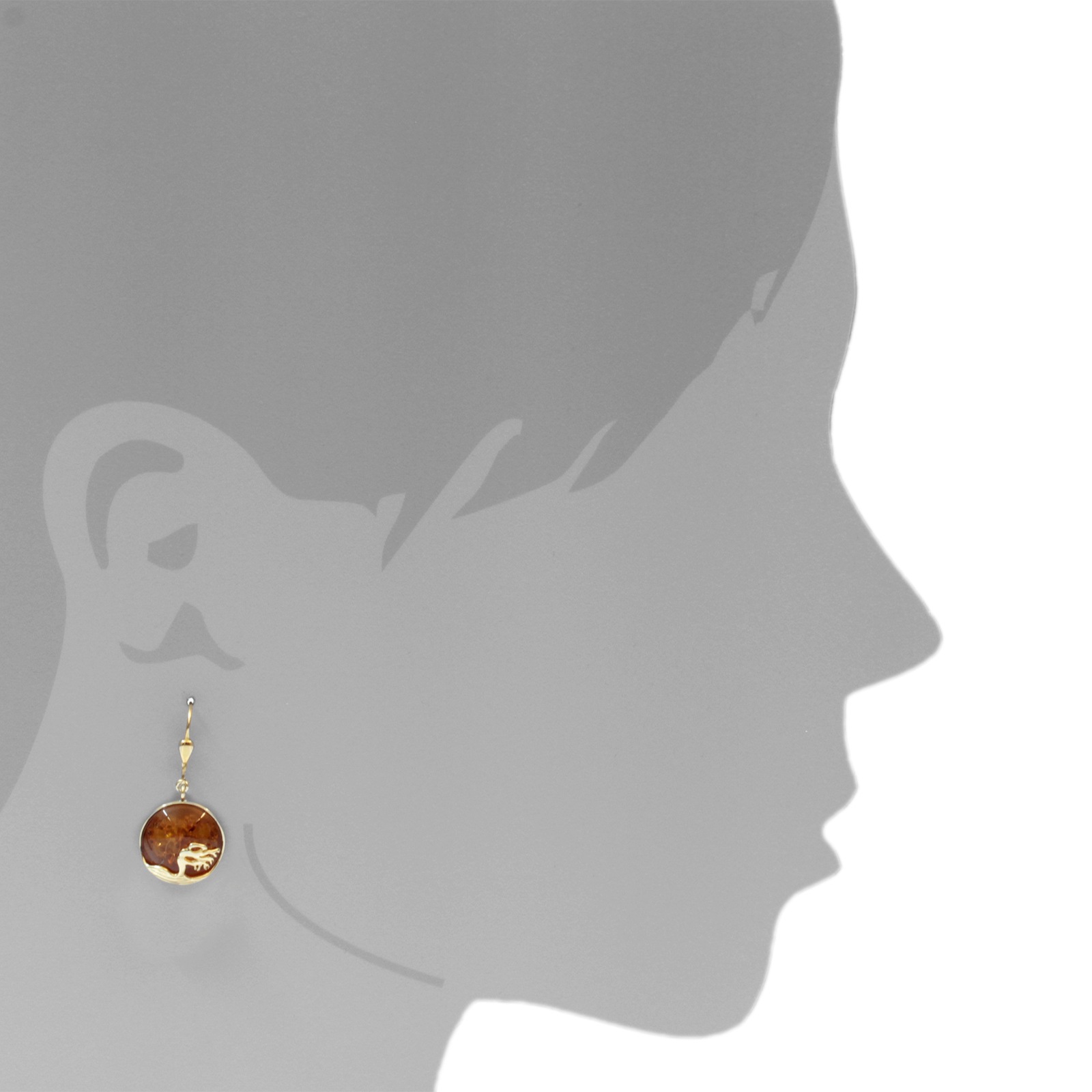 OSTSEE-SCHMUCK Paar Ohrhänger »- Windflüchter 16 mm - Gold 333/000 - Bernstein«