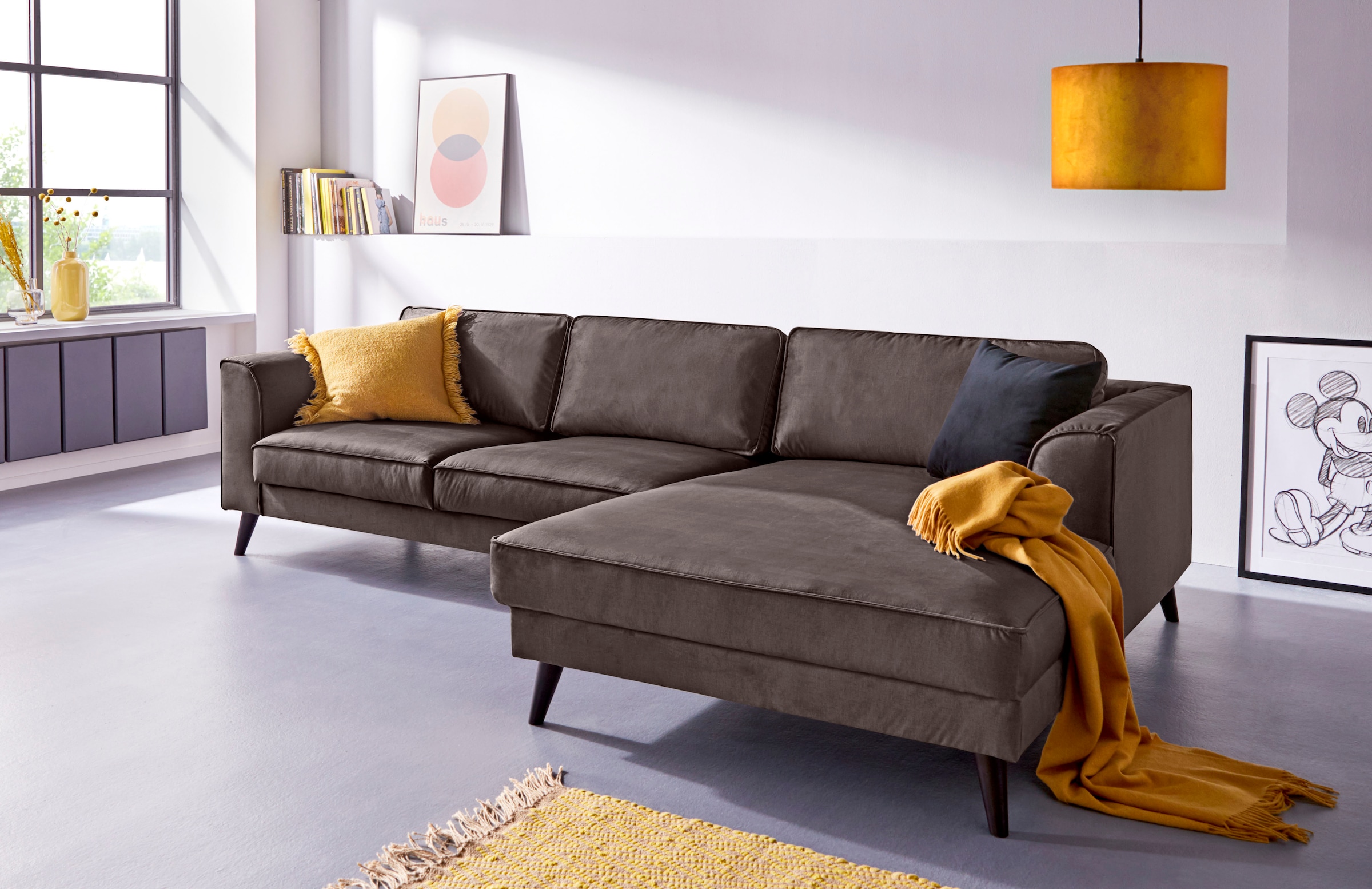 INOSIGN Ecksofa »Lumber Jack, elegant und bequem, Breite 280, hoher Fuß, L-Form«, in moderner Optik