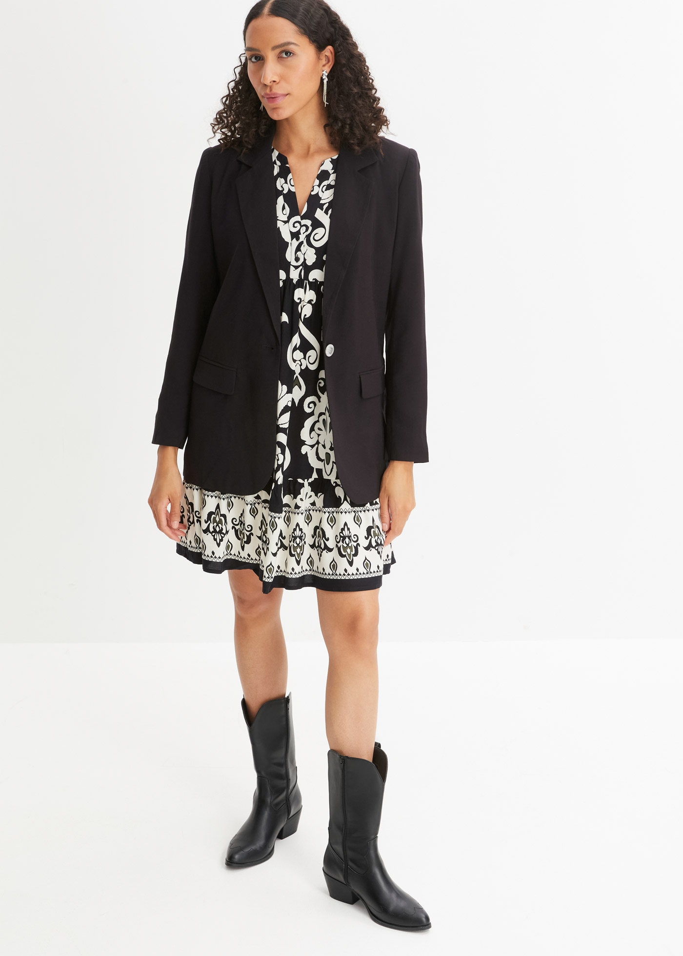 bonprix Tunikakleid Tunika-Kleid aus fließender Viskose