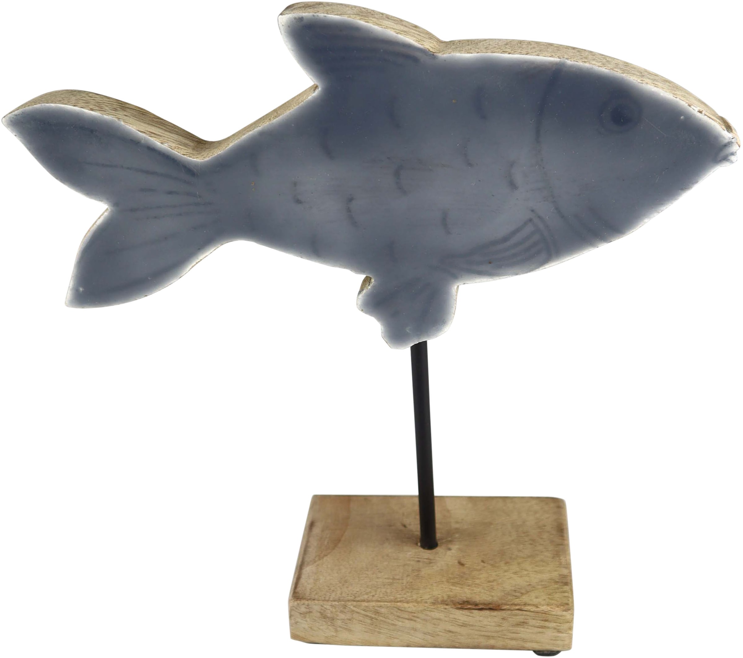 AM Design Dekofigur »Fisch aus Mangoholz und Metall« in zwei Größen
