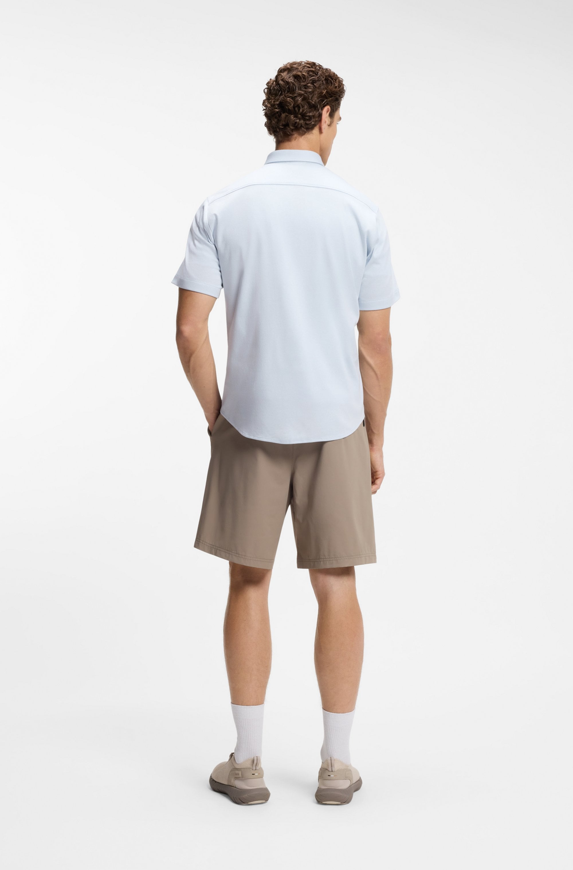 BOSS GREEN Kurzarmhemd »Motion S« Regular Fit, Button-down-Kragen, Kurzarm, Logo-Stickerei