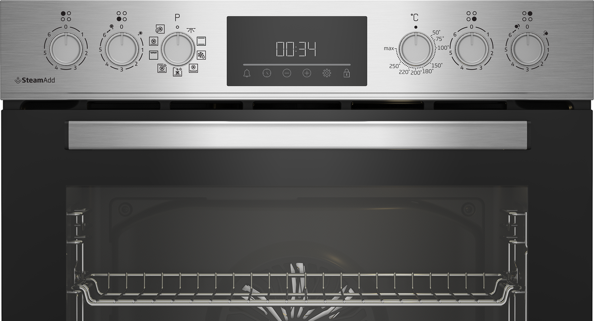 BEKO Elektro-Herd-Set »BBUMA1132X« mit 1-fach-Teleskopauszug SteamShine Set, 1 Stk. tlg. Knusprige Ergebnisse mit wenig Fett mit der AirFry-Funktion