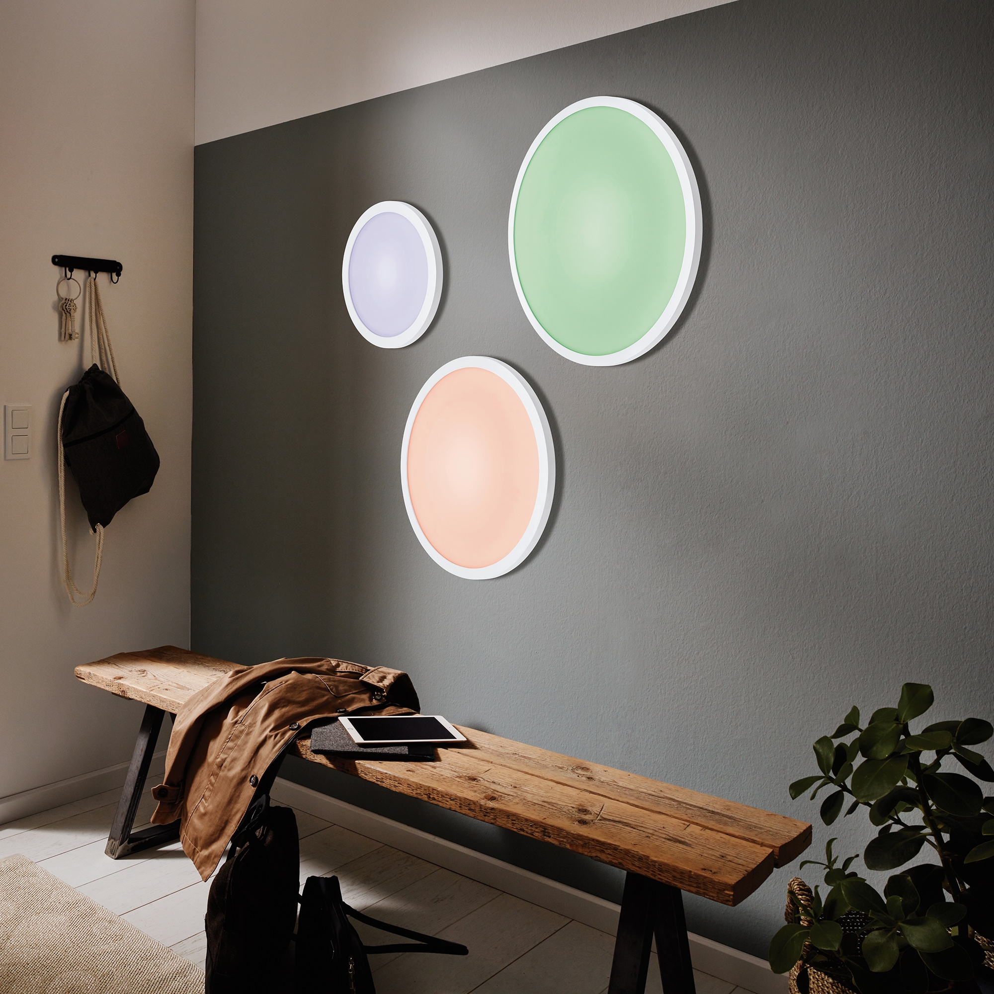 EGLO Deckenleuchte »SARSINA-C«, 1 flammig, Leuchtmittel LED-Board | LED fest integriert, EGLO CONNECT, Steuerung über APP + Fernbedienung, BLE, CCT, RGB