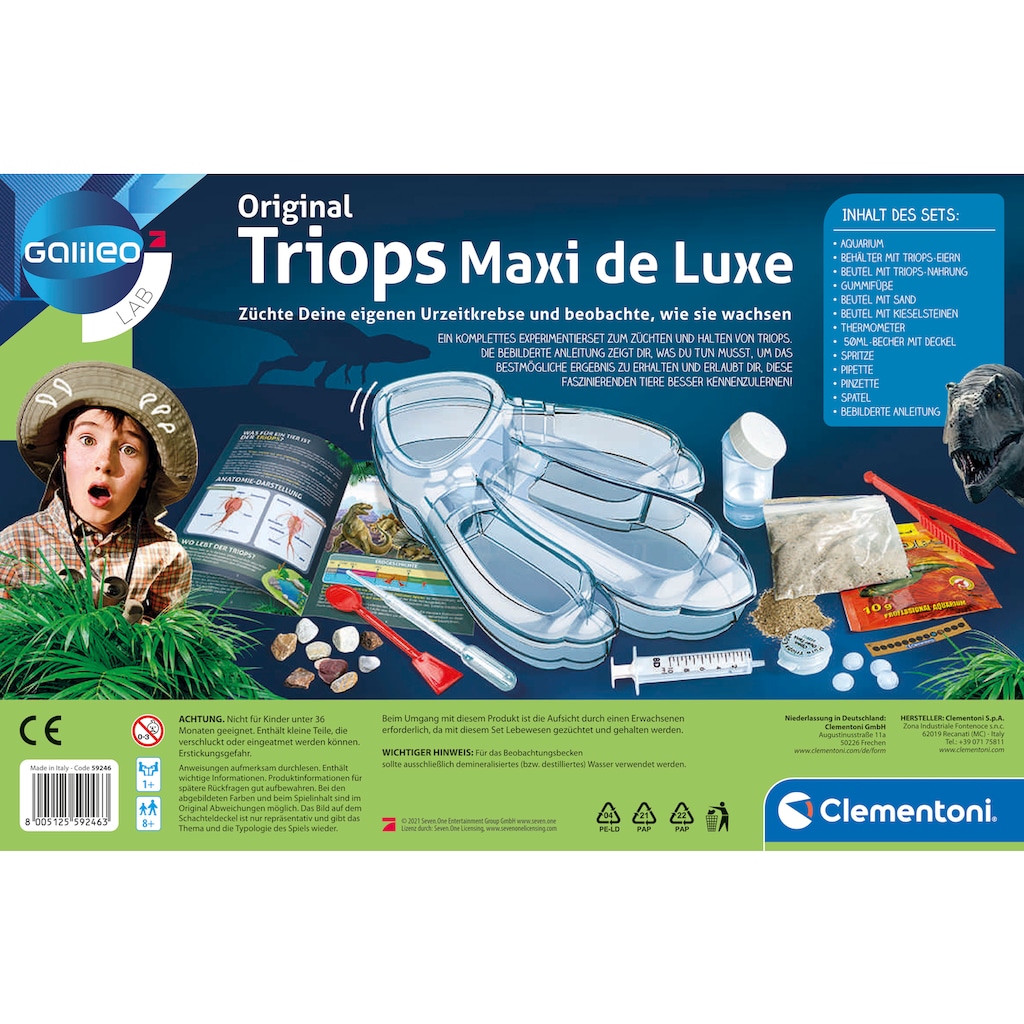 Clementoni® Experimentierkasten »Galileo, Original Triops Maxi de Luxe«, Made in Europe