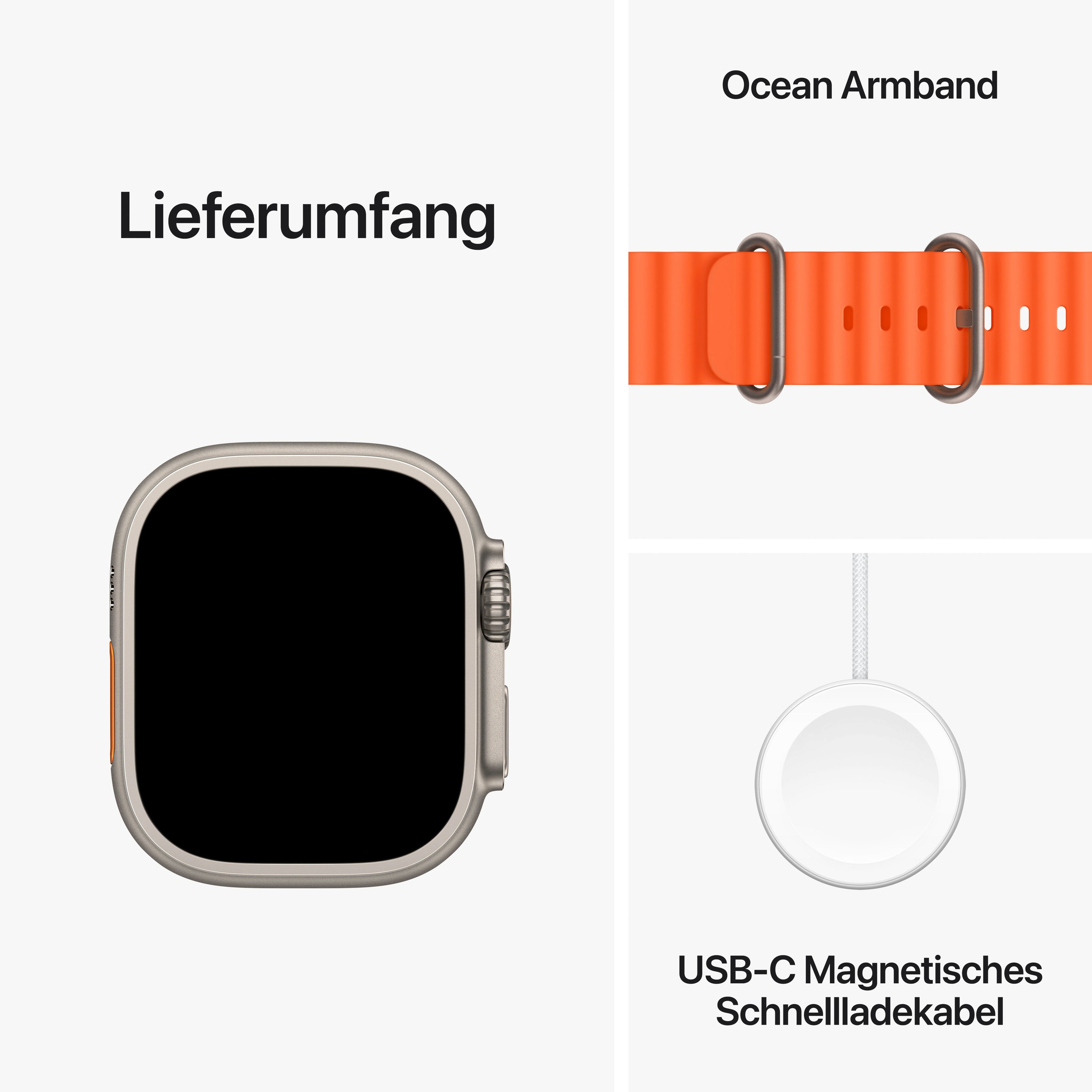 Apple Smartwatch »Watch Ultra 2 Titanium«, (4,9 cm / 1,92 Zoll), Watch OS 10, 64 GB, Ocean Band)