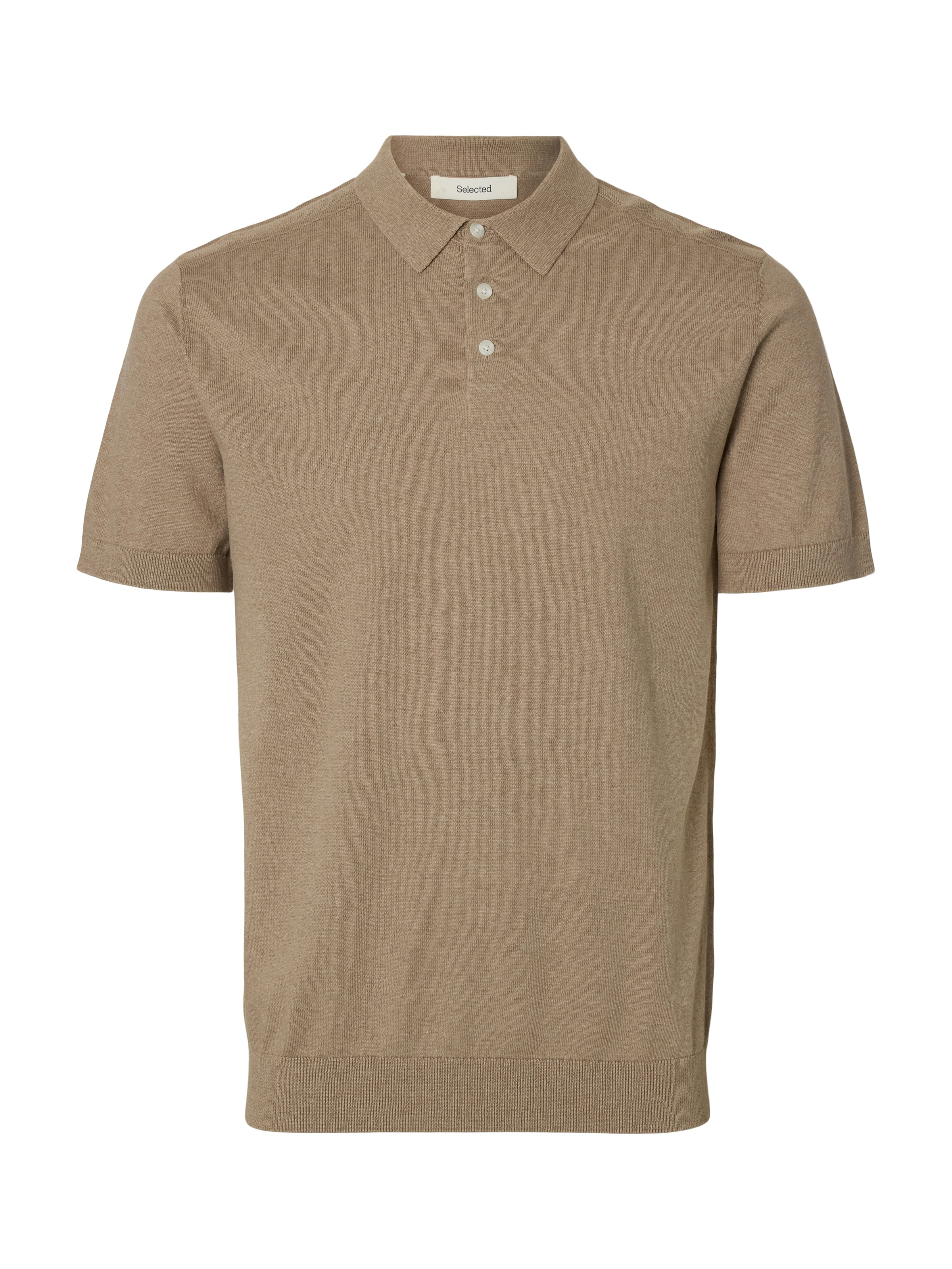 SELECTED Poloshirt »SLHBERG SS KNIT POLO NOOS« aus Feinstrick