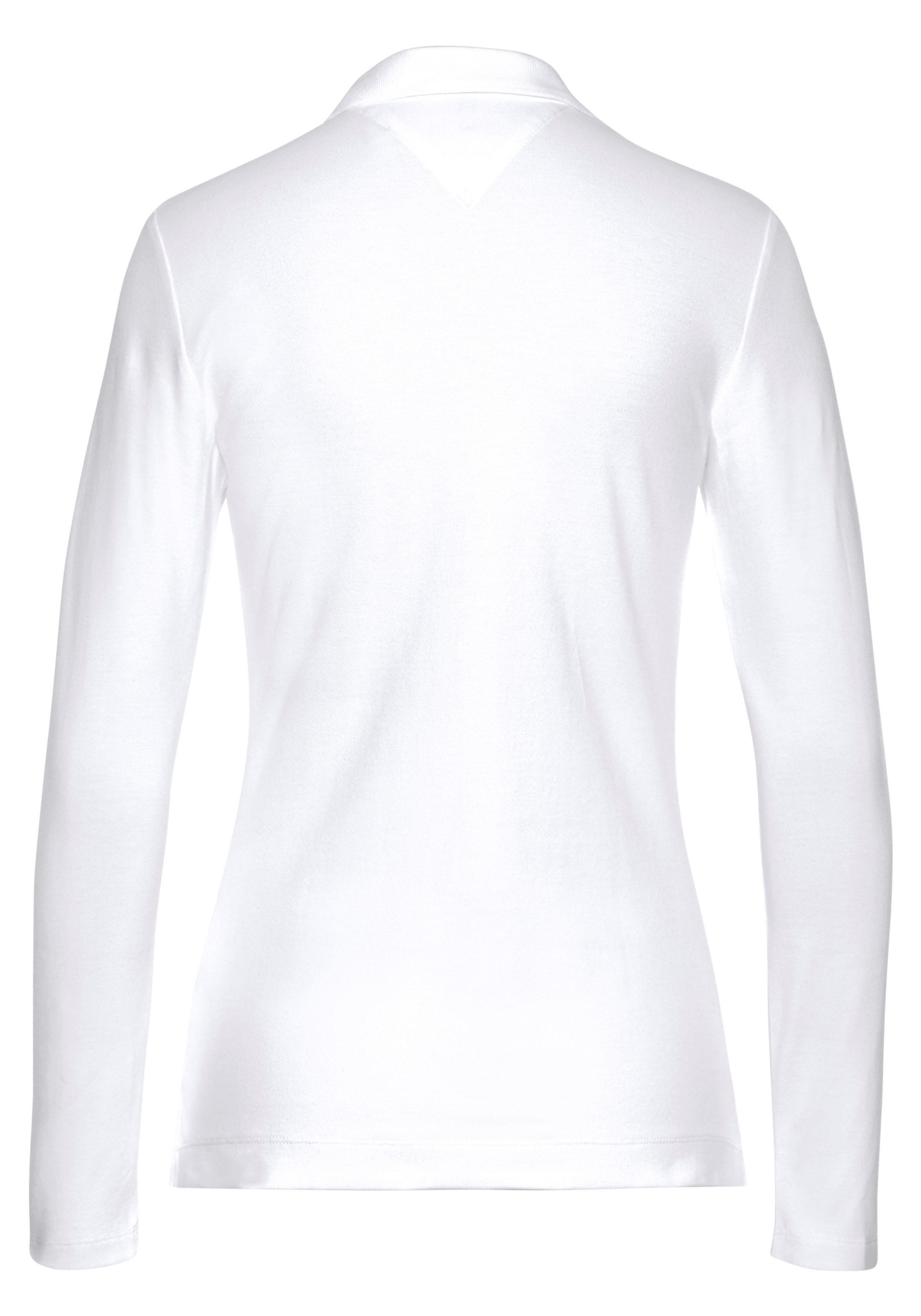 Tommy Hilfiger Poloshirt »HERITAGE LONG SLEEVE SLIM POLO«, mit kleiner Knopfleiste & Tommy Hilfiger Logo-Flag