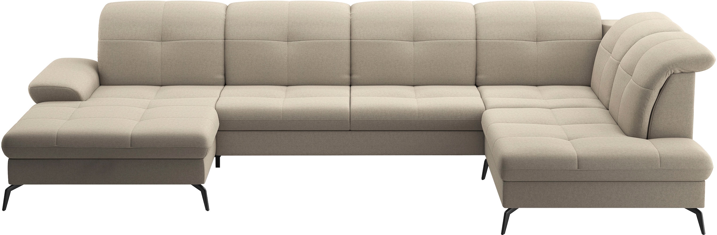 sit&more Wohnlandschaft »Amica, U-Form, inkl. Sitztiefenverstellung und Armteilverstellung«, wahlweise mit Kopfteilverstellung, Bettfunktion und Bettkasten