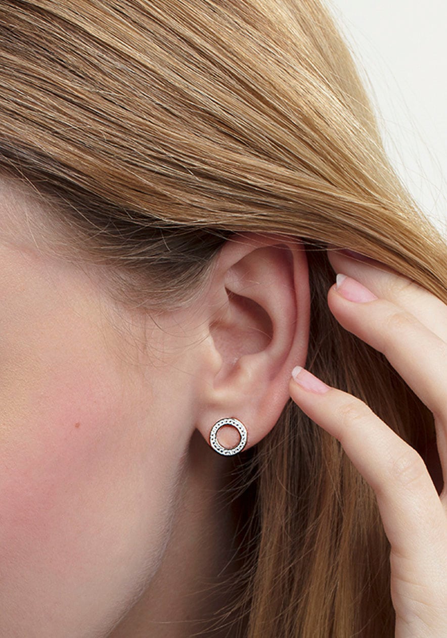 THOMAS SABO Paar Ohrstecker »Kreise Groß bunt oder weiß, H1947-051-14, H1947-318-7«, mit Glas-Keramik Stein, Korund, Spinell, Zirkonia (synth.)