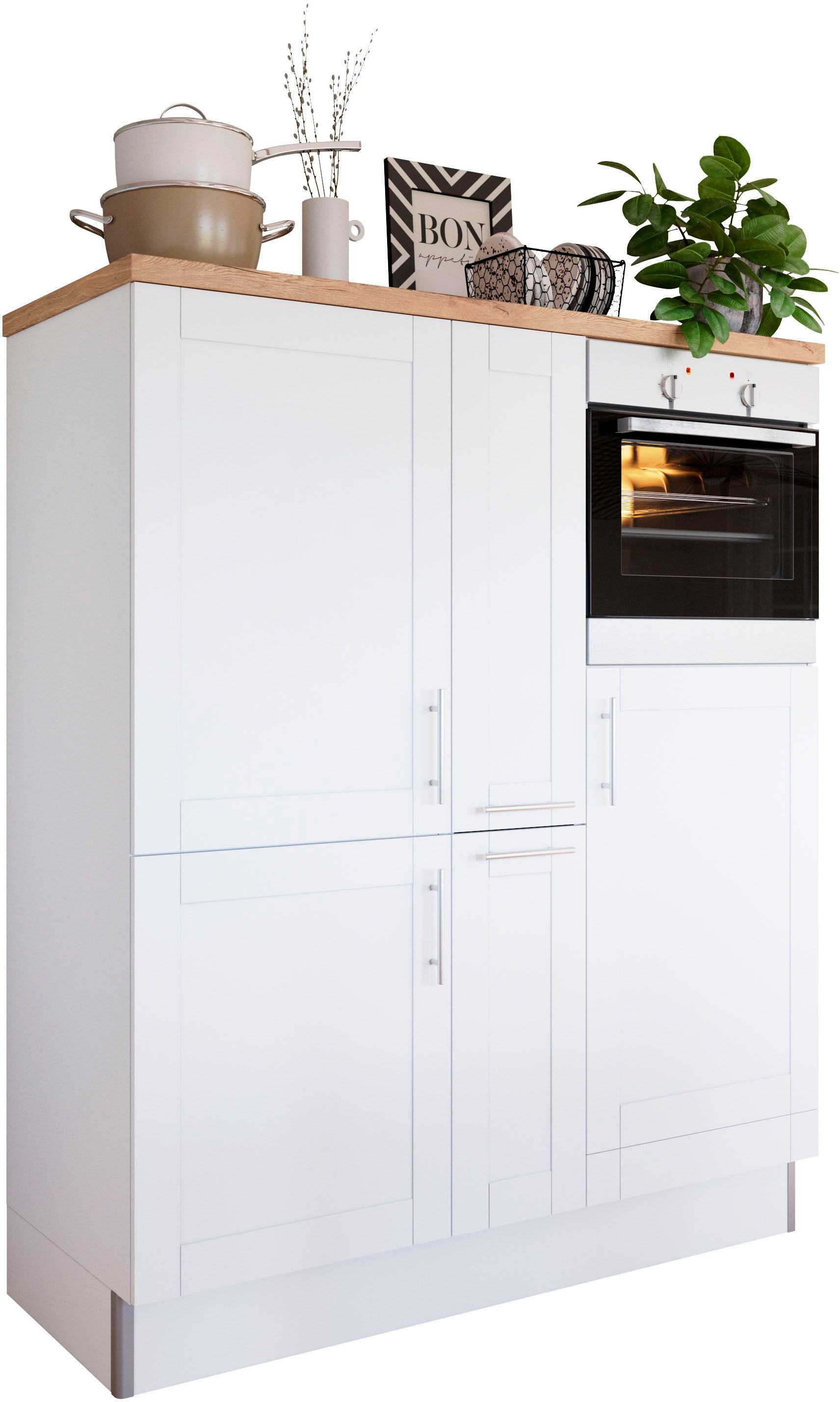 KOCHSTATION Pantryküche »KS-Ahus«, Breite 150 cm,wahlweise mit E-Geräten,Soft-Close-Funktion