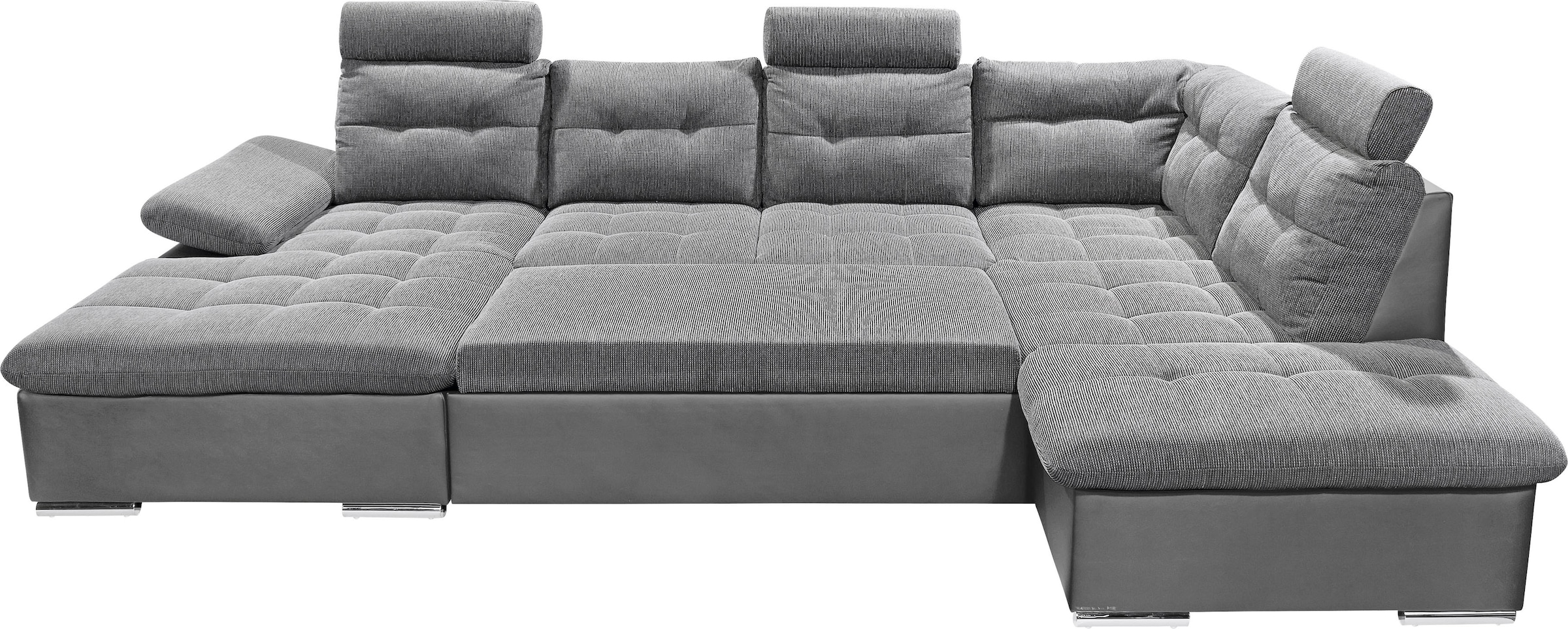 ED EXCITING DESIGN Wohnlandschaft Jakarta, mit Bettfunktion, Bettkasten, Kopfstützen, Nierenkissen