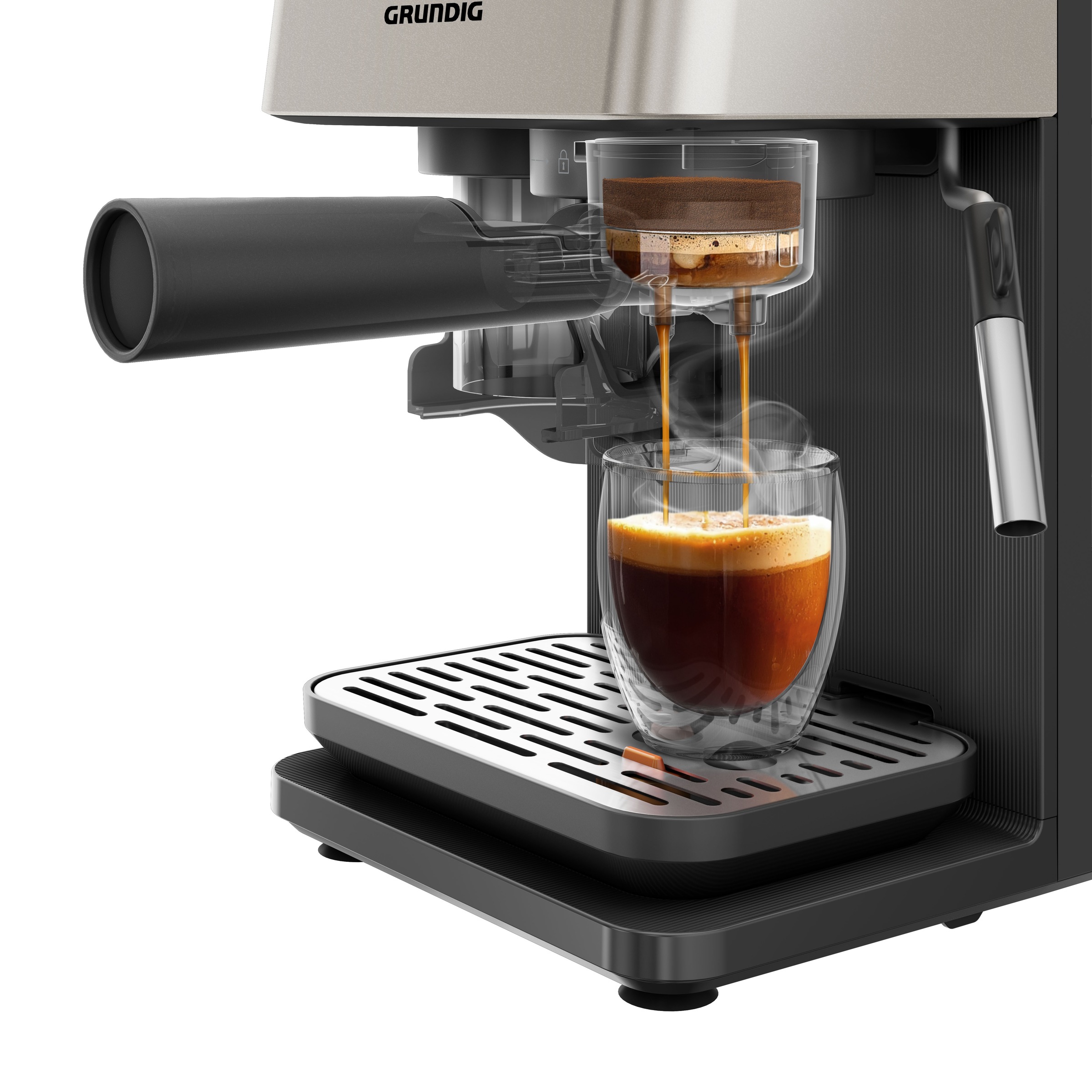 Grundig Siebträgermaschine »KSM 7530« mit Edelstahlmahlwerk