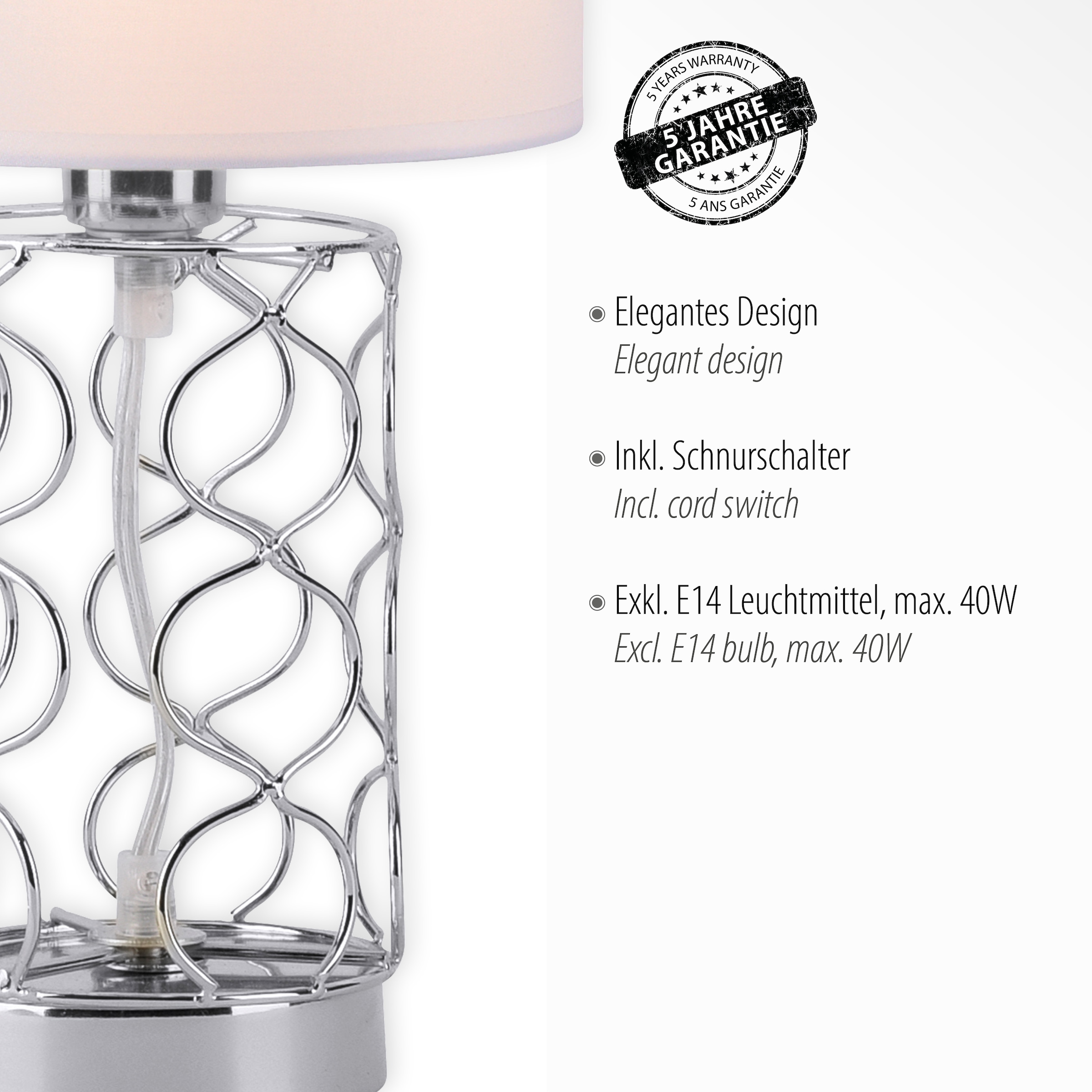 Leuchten Direkt Tischleuchte »DEVA«, 1 flammig-flammig, ExklusiveE14,  Schalter, Schnurschalter kaufen online bei OTTO | Tischlampen
