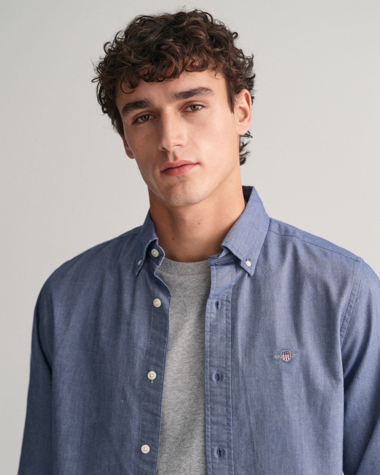Gant Langarmhemd »Slim Fit Oxford Hemd strukturiert langlebig dicker«, Oxford Hemd Slim Fit