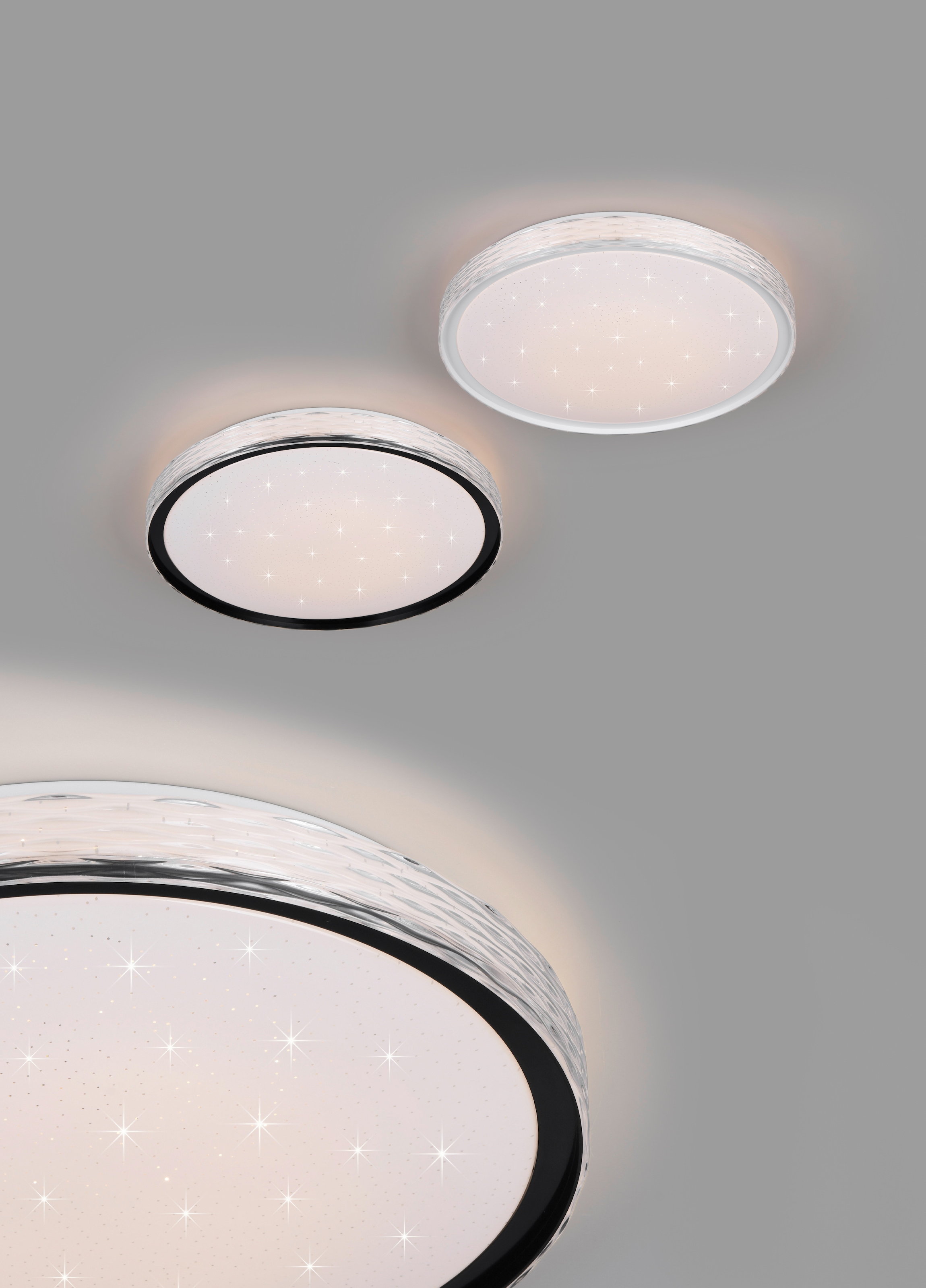 REALITY Leuchten LED Deckenleuchte »VARDA, LED Deckenlampe 24W 2500 Lumen, CCT 2700-6500K, Fernbedienung« LED-Board 1 Stk. Farbwechsler | warmweiß - kaltweiß Starlight, Memoryfunktion, Nachtlicht, Switch Dimmer, Timer Ø 39 cm