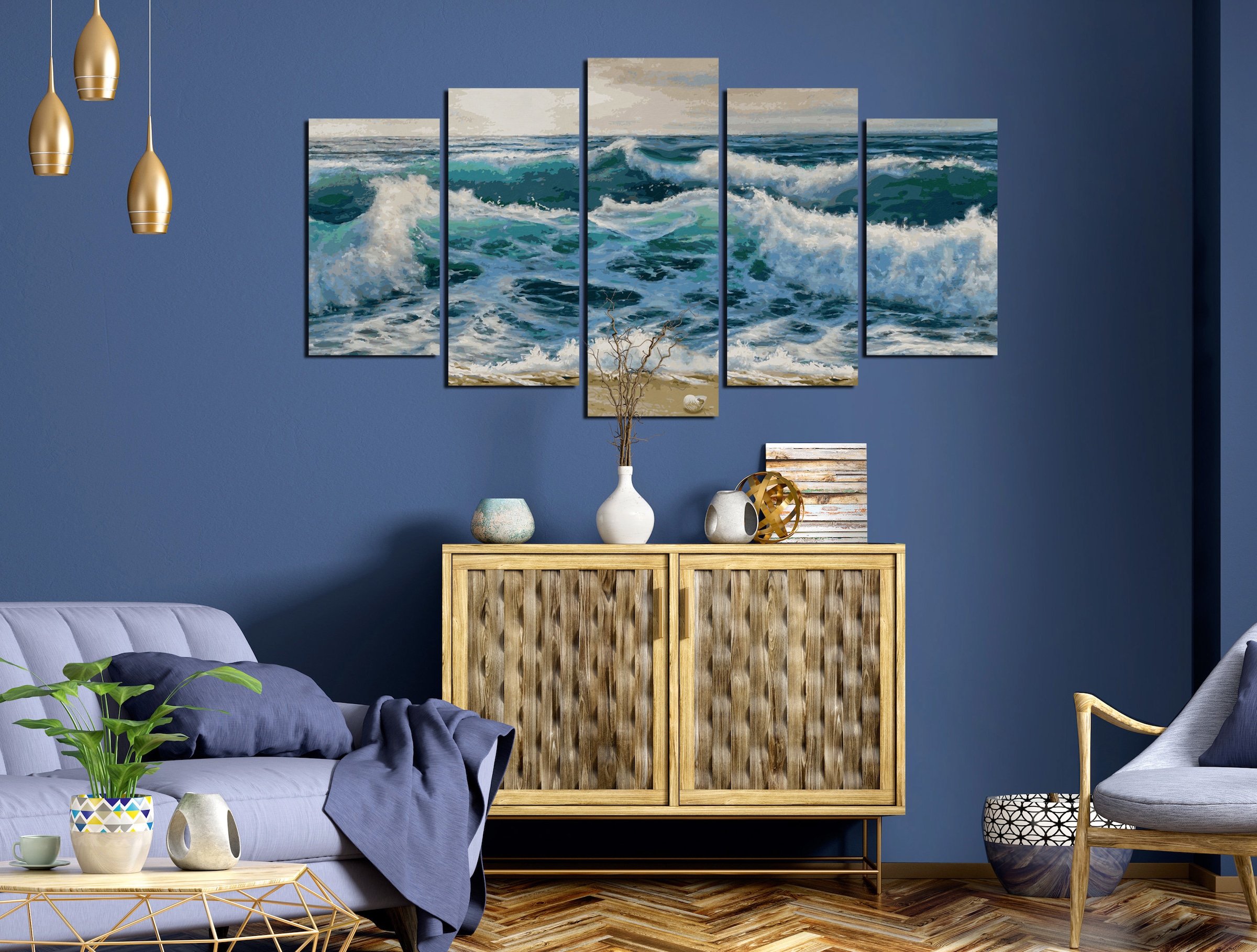 Schipper Malen nach Zahlen »Meisterklasse Polyptychon - Stürmische See« Made in Germany