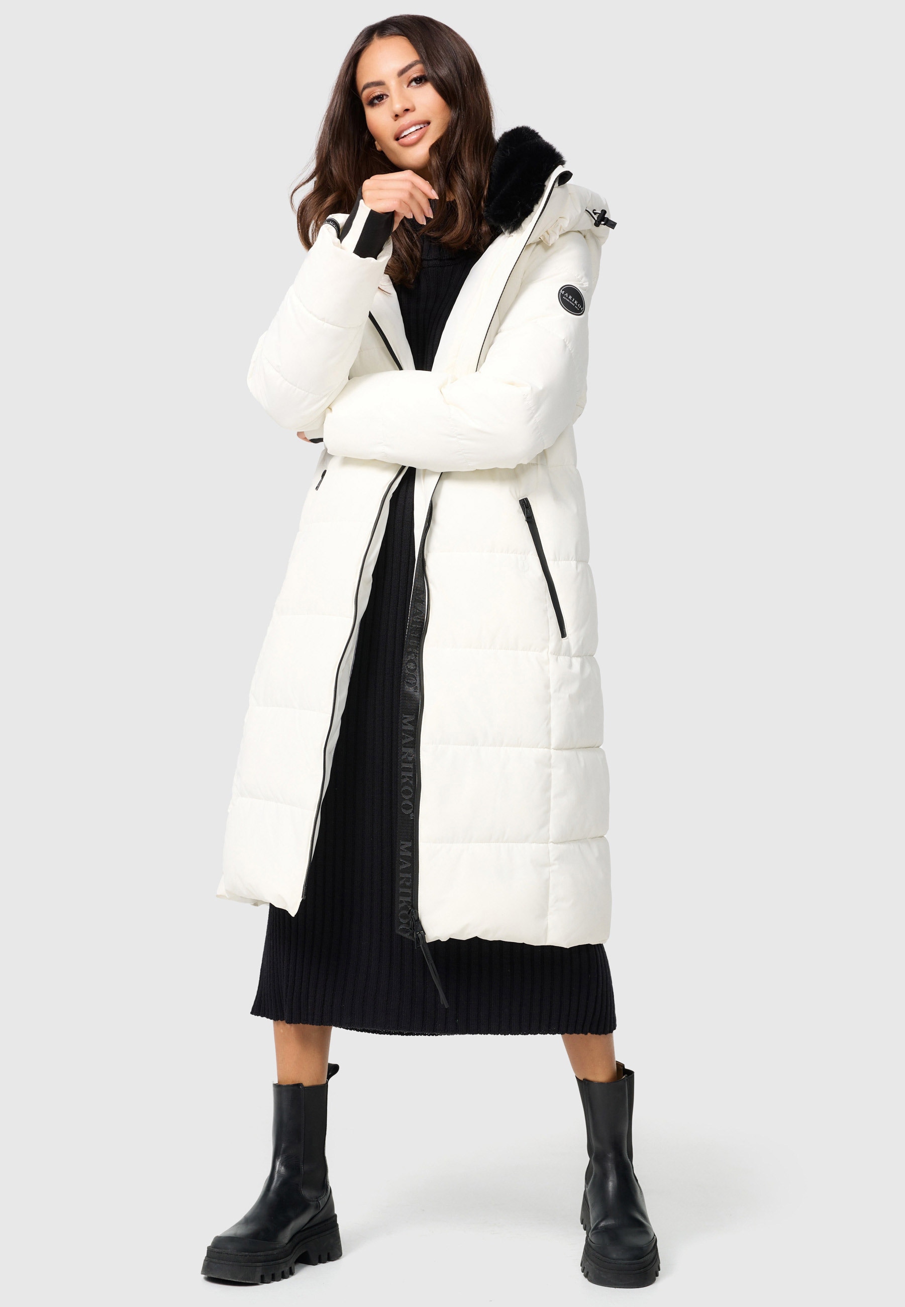 Marikoo Steppjacke »Marikoo Zuraraa lange Damen Winter Steppjacke B989«
