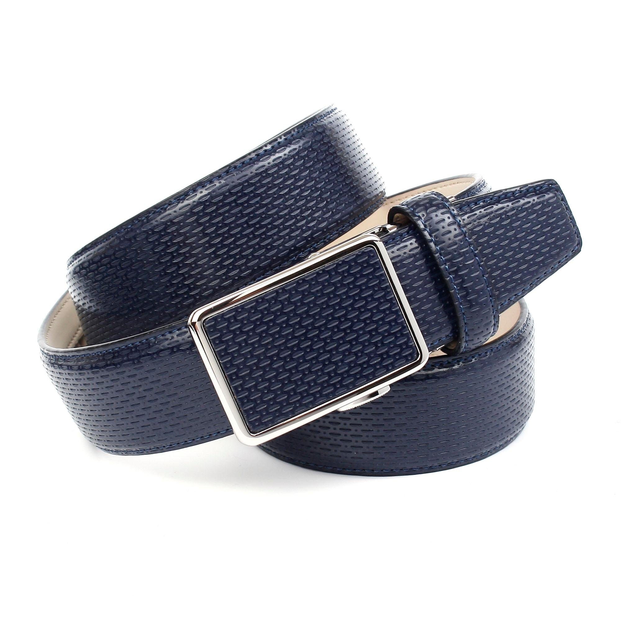 Anthoni Crown Ledergürtel, für blaue Schuhe mit perforiertem Leder