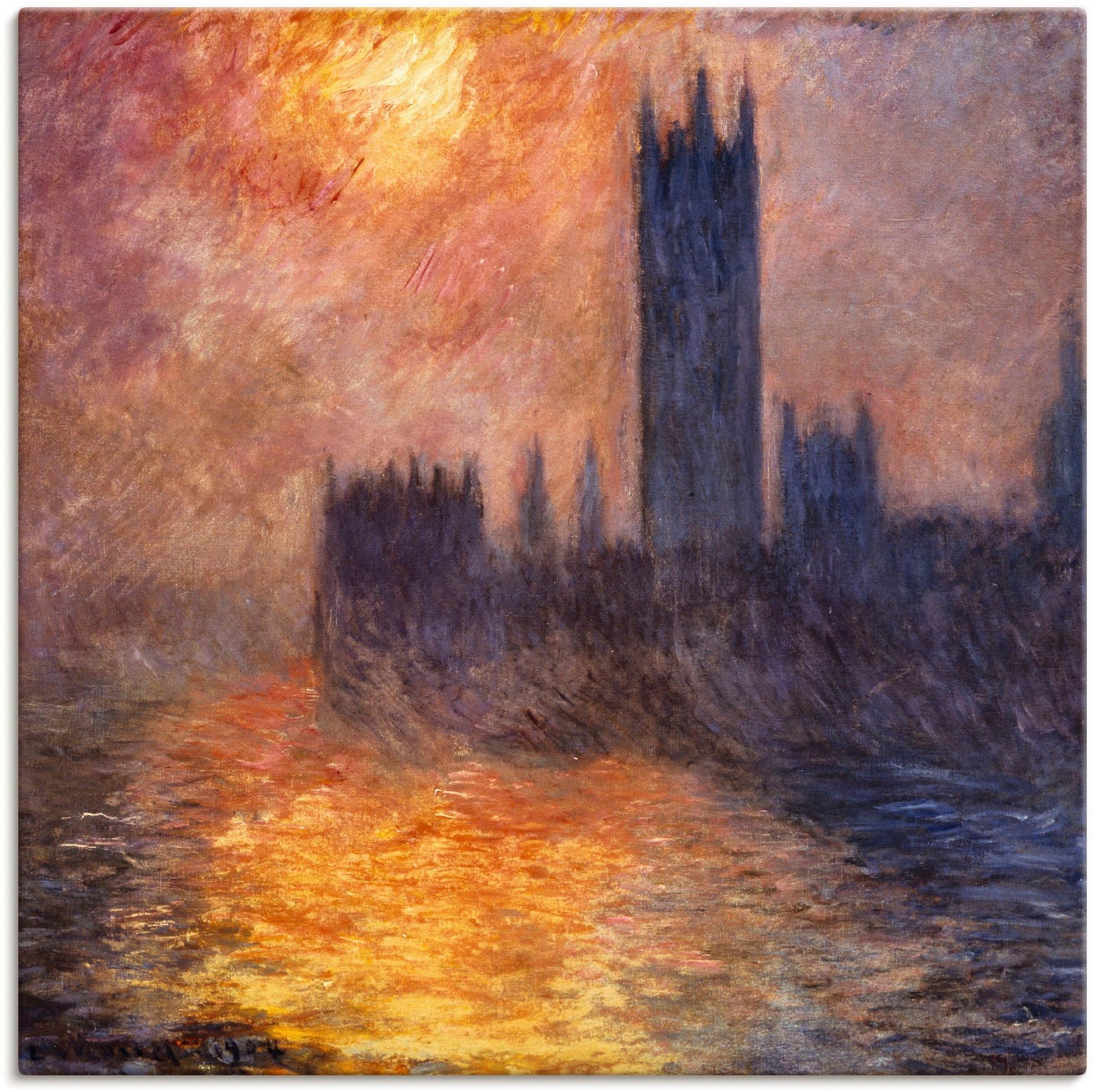 Leinwandbild »Parlament in London bei Sonnenuntergang«, Sonnenaufgang & -untergang, (1...