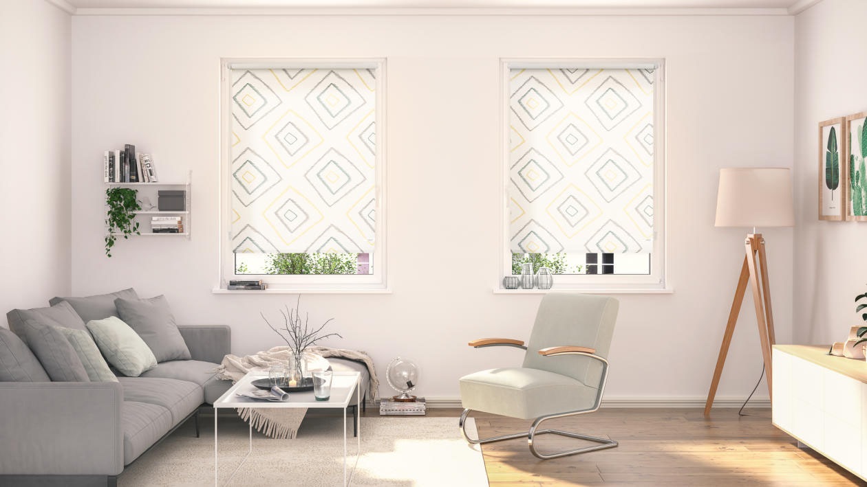 LICHTBLICK ORIGINAL Seitenzugrollo »Rollo Klemmfix, ohne Bohren, Verdunkelung, Stripy Boho Rectangle«, verdunkelnd, Verdunkelung-energiesparend, freihängend