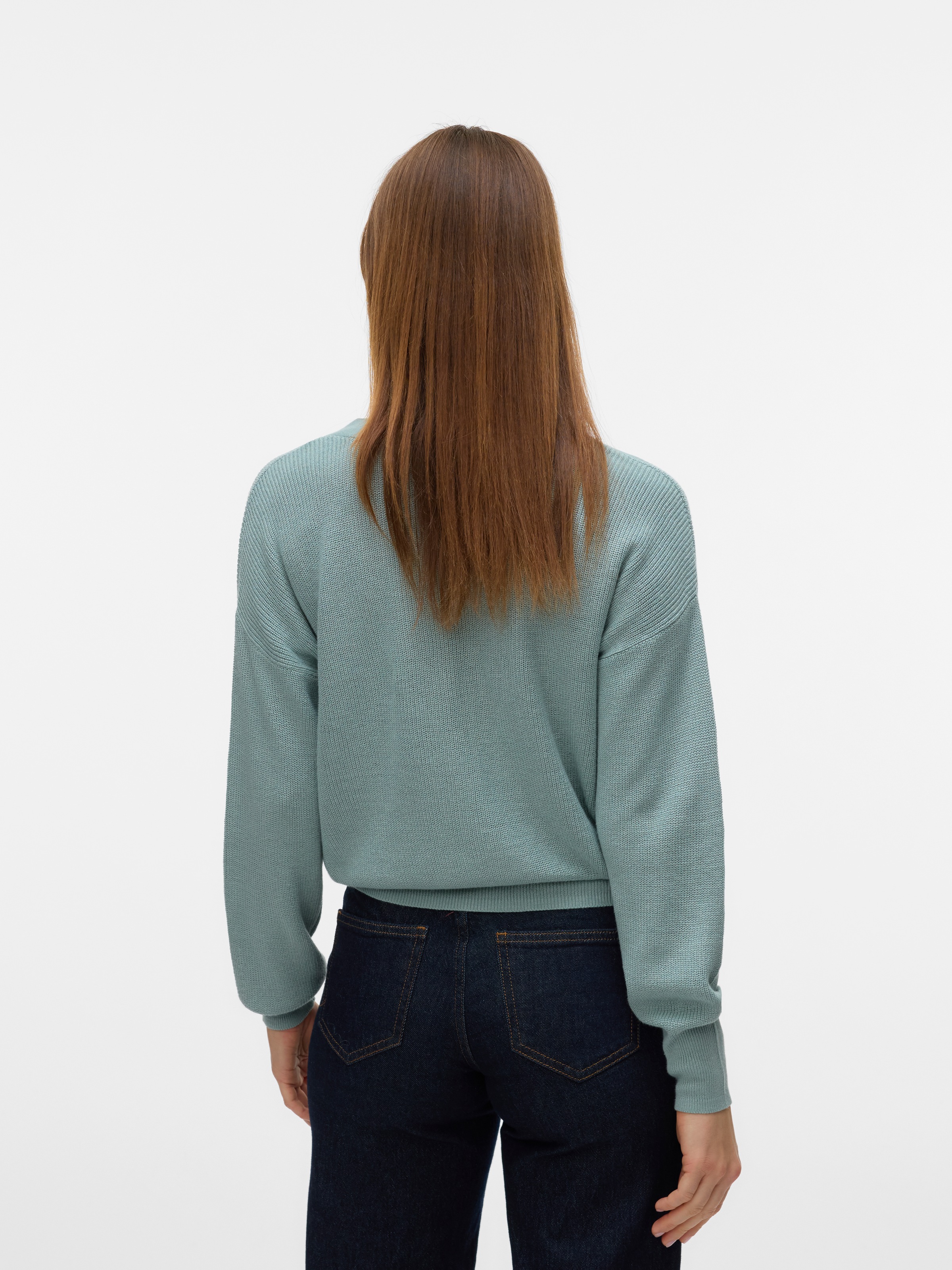 Vero Moda Strickjacke »VMNEWLEXSUN LS SHORT V-NECK CAR GA NOOS«, mit Knopfleiste