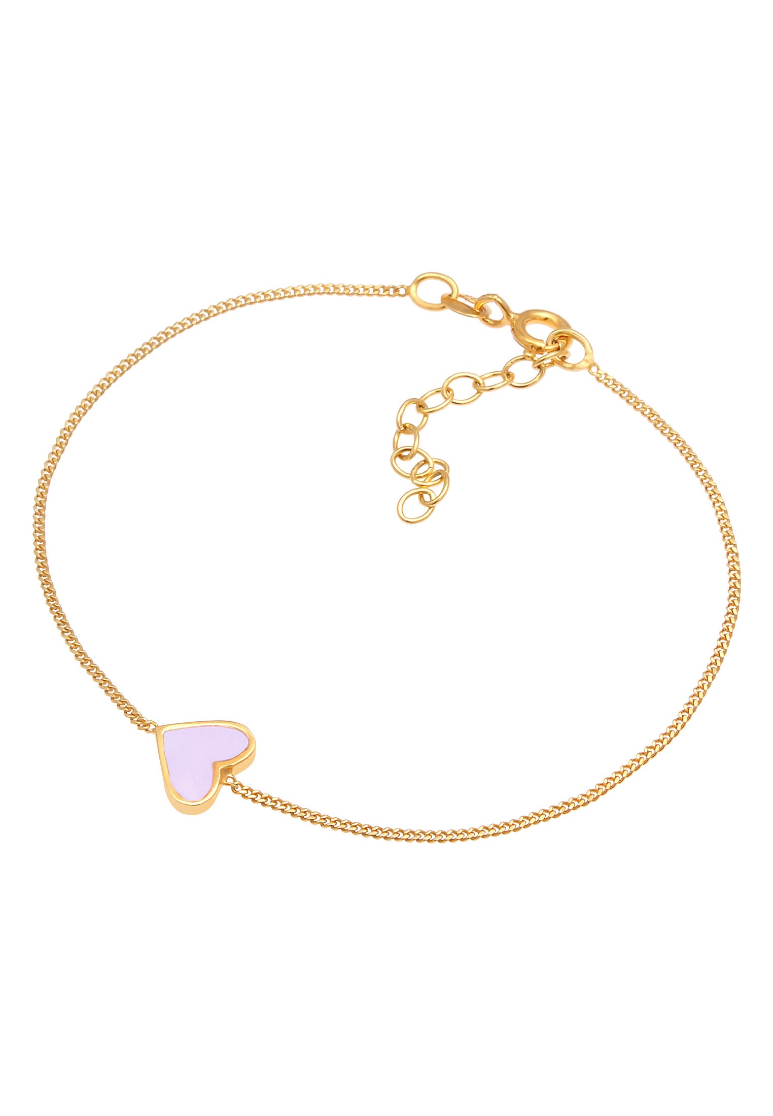 Elli Armkette »Armband Herz Liebe Love Romantik Emaille 925 Silber«