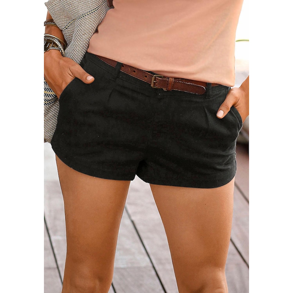 LASCANA Shorts, aus Baumwollstretch mit Taschen, kurze Hose, Freizeitlook