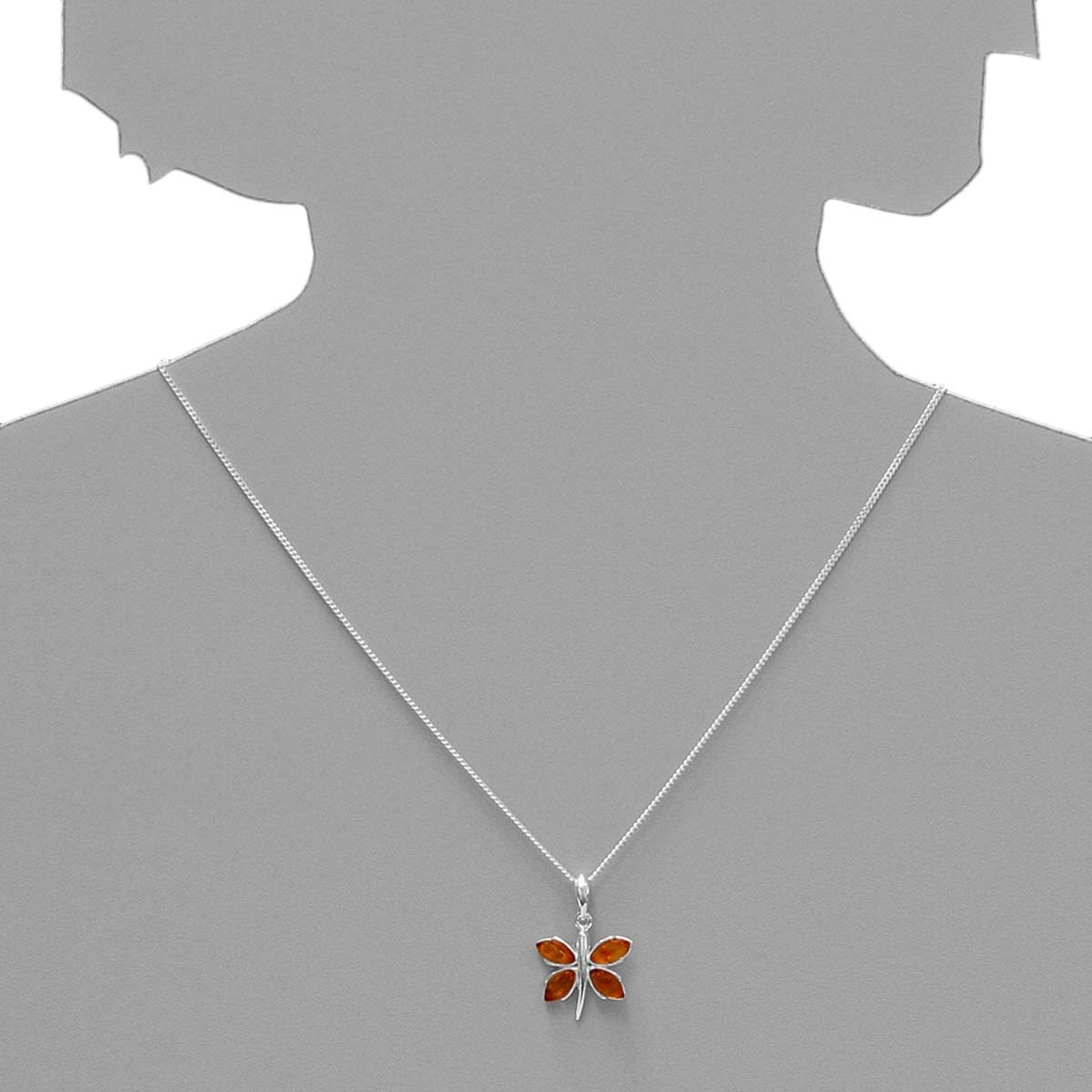 OSTSEE-SCHMUCK Kettenanhänger »- Schmetterling - Silber 925/000 - Bernstein«