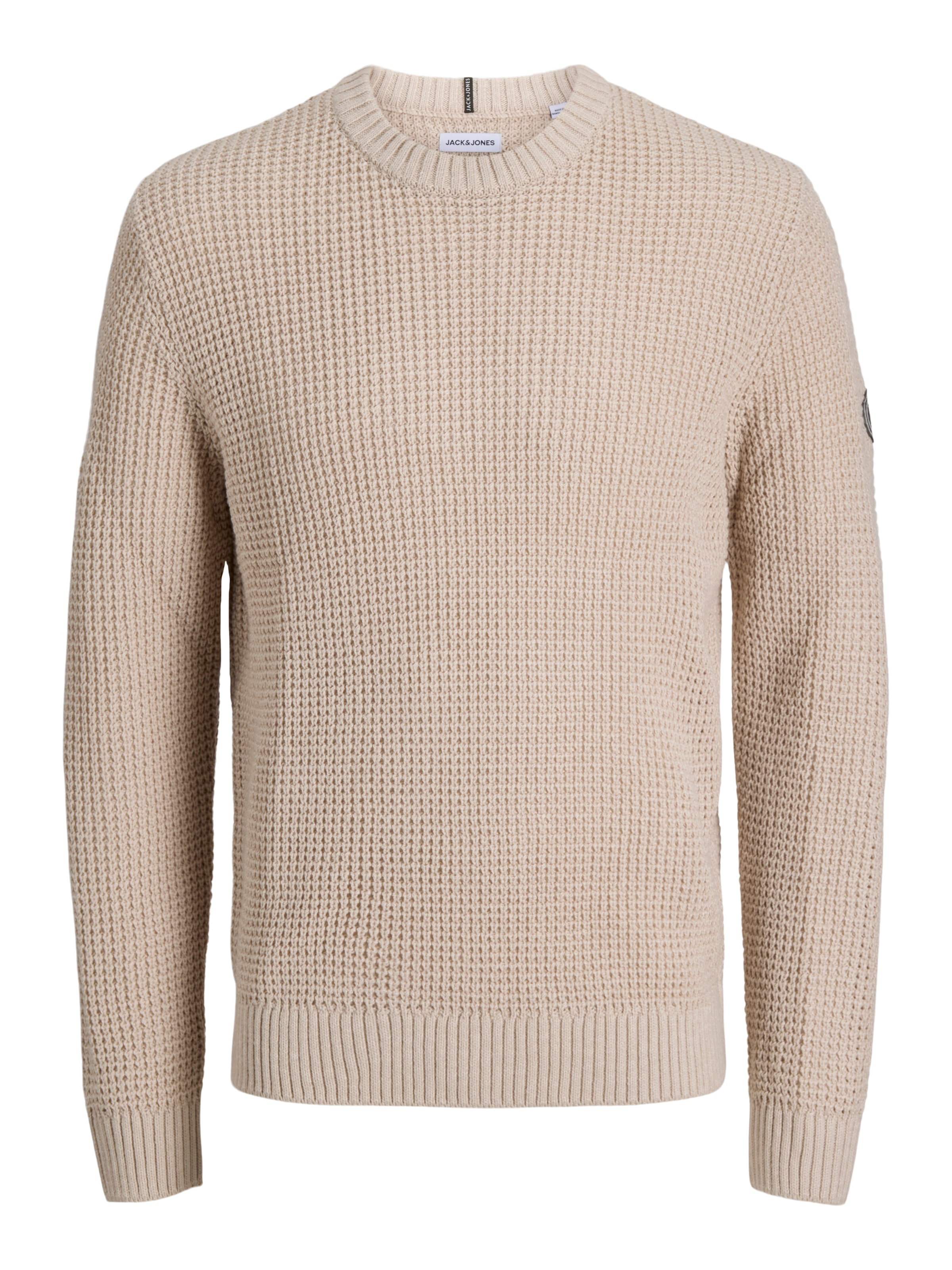 Jack & Jones Rundhalspullover »JJLUKE KNIT CREW NECK AW26« Materialmix, regular fit