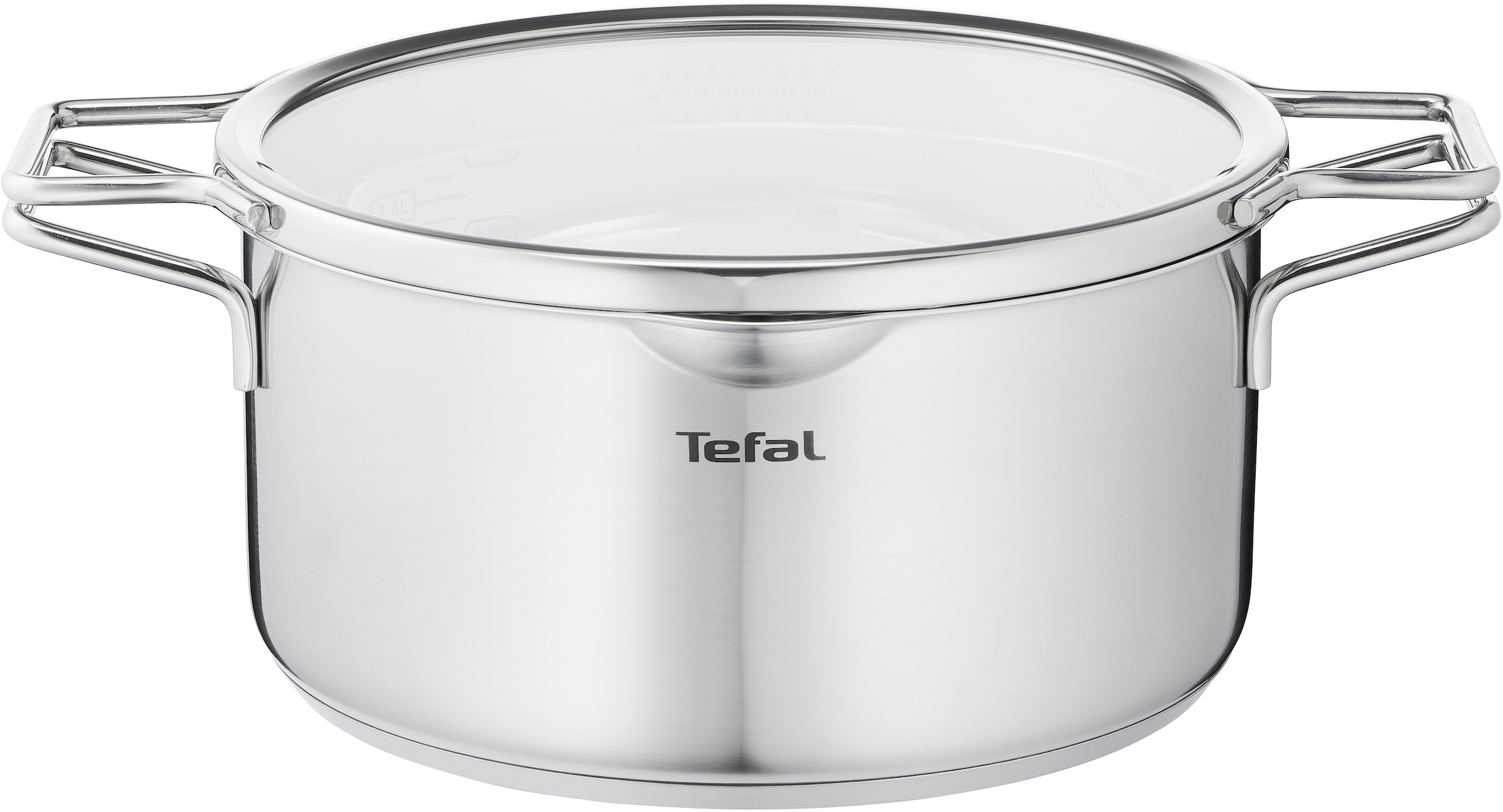 Tefal Kochtopf »Nordica«, Edelstahl, (1 tlg.), mit Deckel, nordisches Design, Ausgießer, Doppelgriff, Induktion