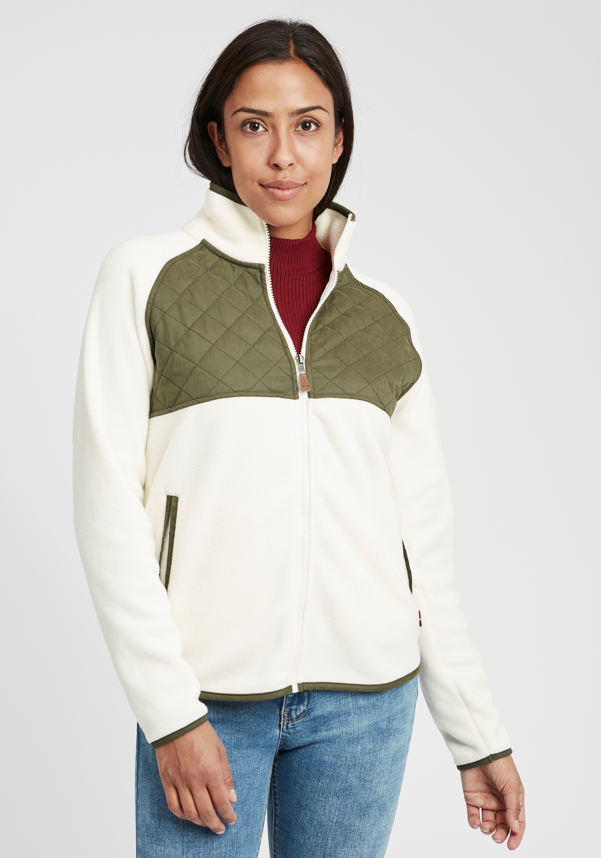 OXMO Fleecejacke »Sweatjacke OXMalin«, ohne Kapuze