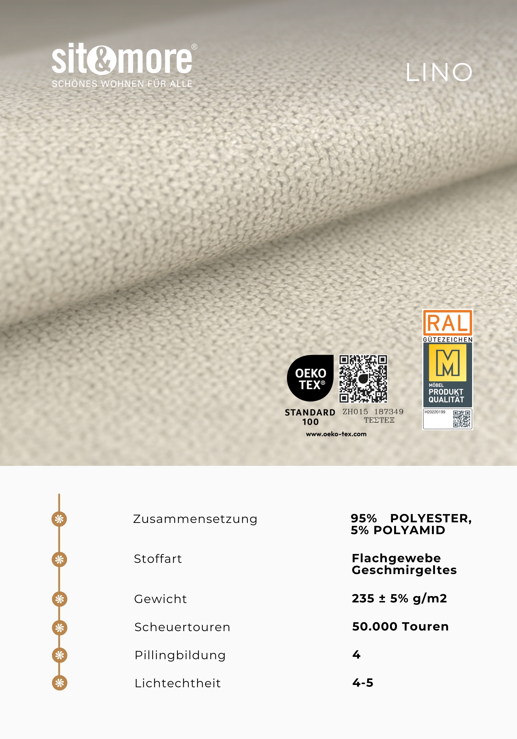 sit&more Ecksofa »Viola, L-Form, B: 260 cm« optional Bettfunktion,inkl Armteil- & Kopfteilverstellung