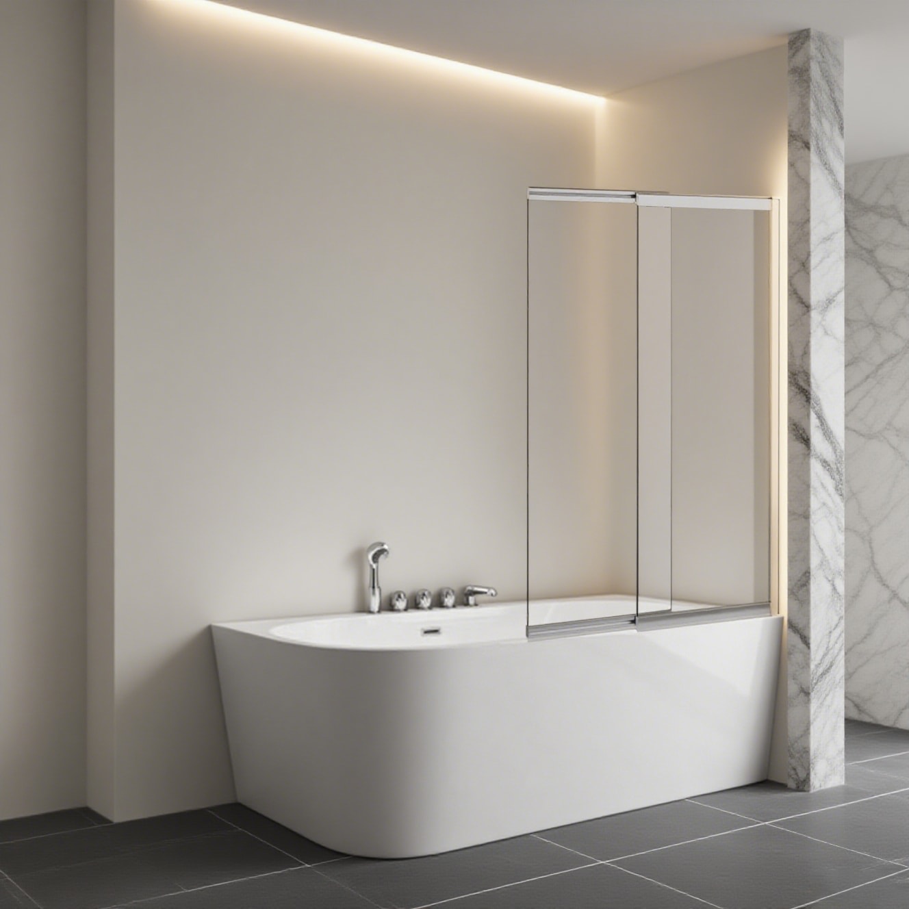welltime Badewannenaufsatz »Slider«, Badewannenaufsatz mit Schiebetür