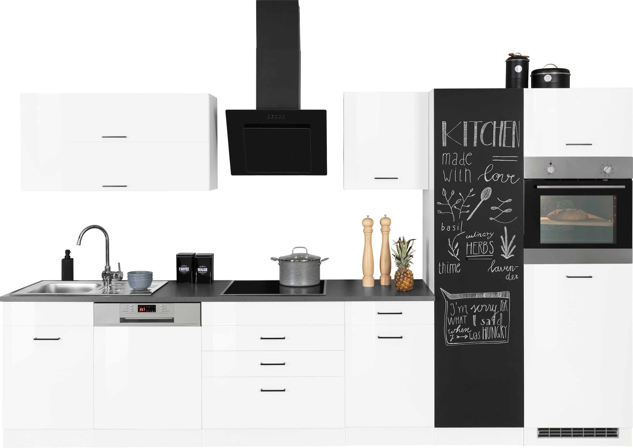 HELD MÖBEL Küchenzeile »Trier«, mit im OTTO Shop Online Breite E-Geräten, 350 cm