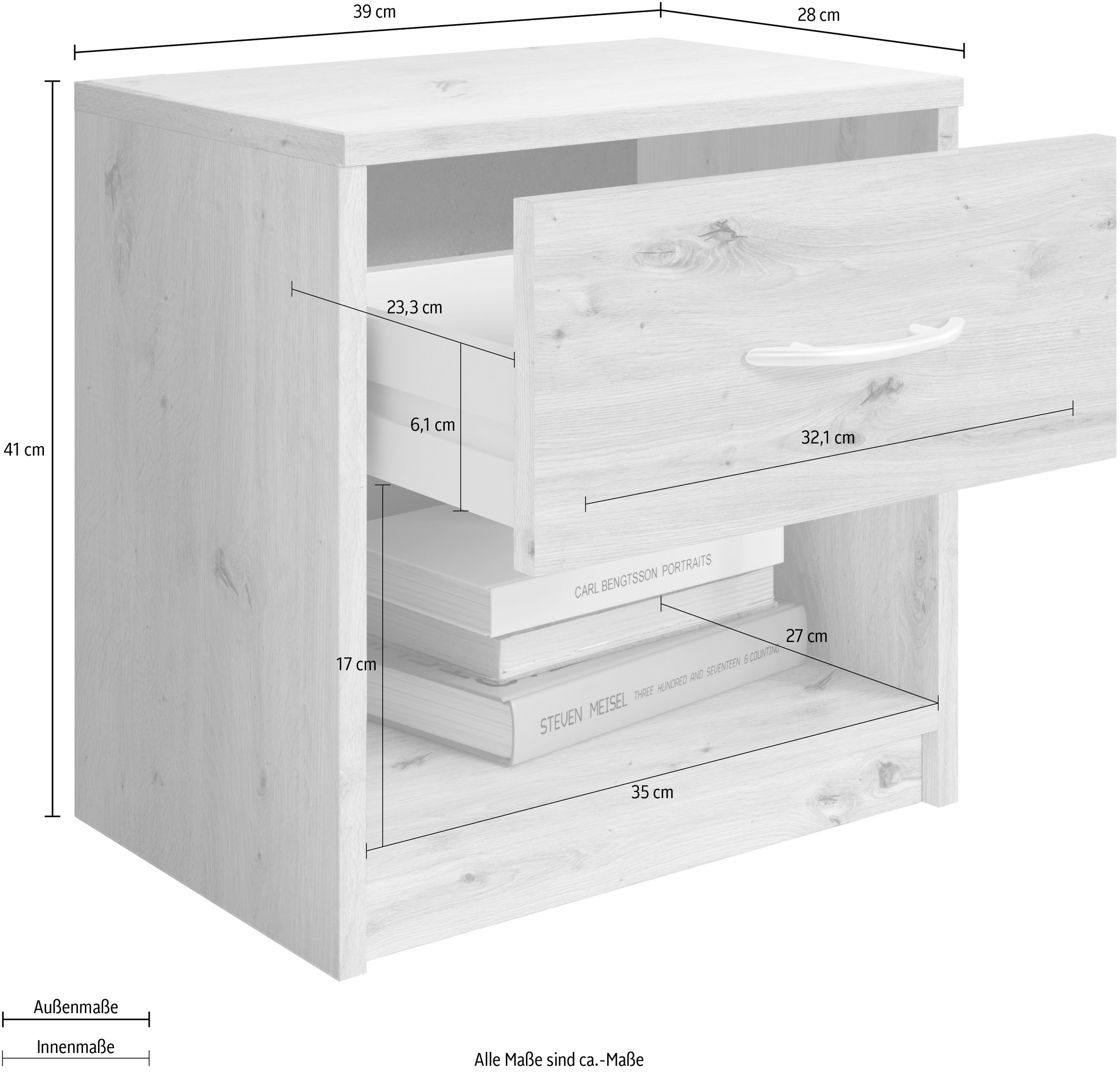 Schlafkontor Nachttisch »Pepe« Breite 39 cm