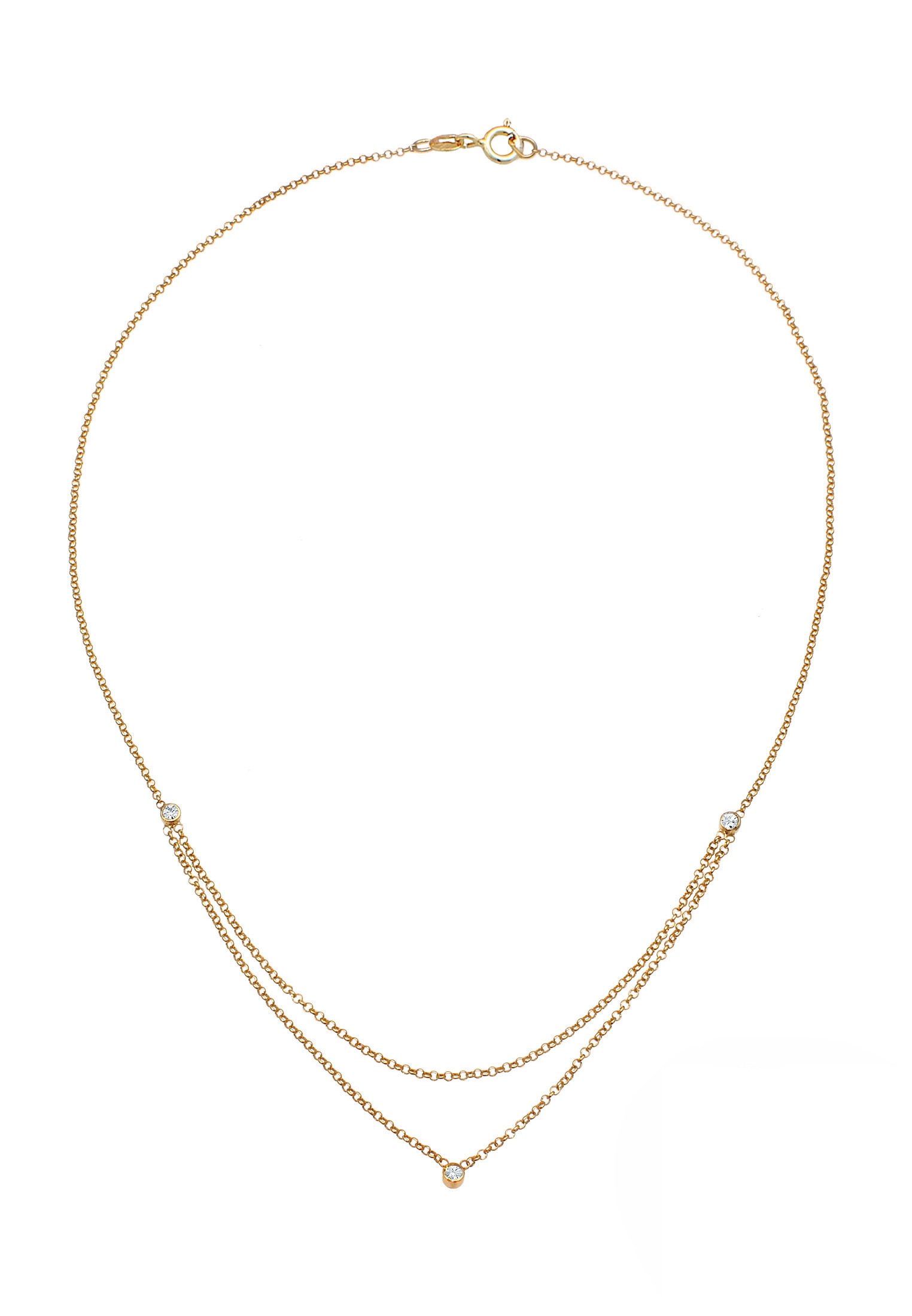 Elli Silberkette »Halskette Erbskette Layer Kristalle 925 Silber«