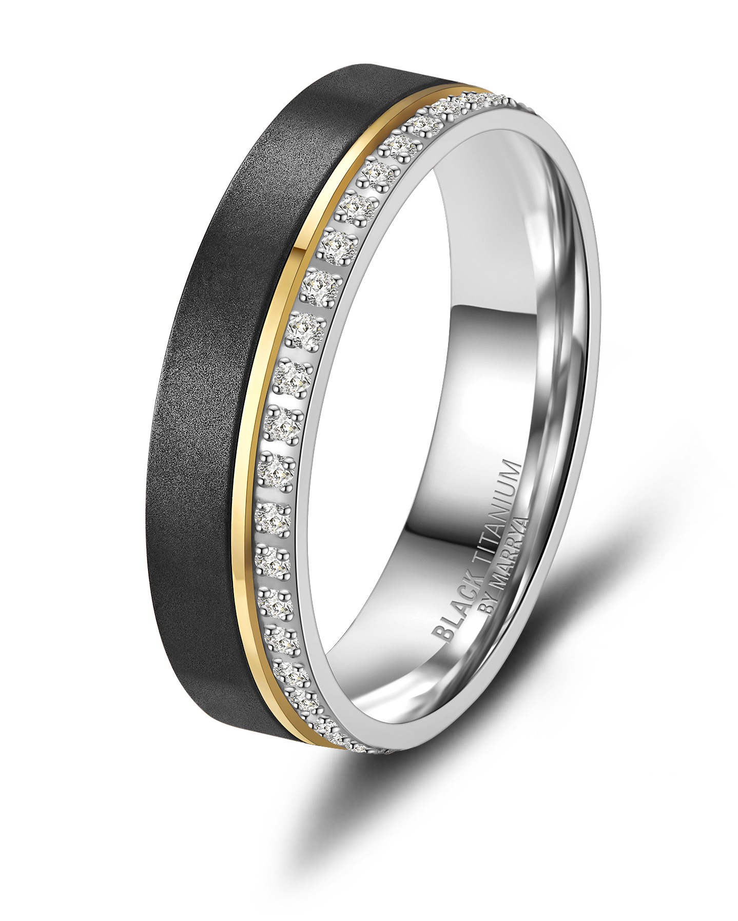 Marrya Trauring »BLACK TITANIUM by MARRYA Black Titanium - Zirkonium Ringe Trauringe Eheringe Partnerringe«