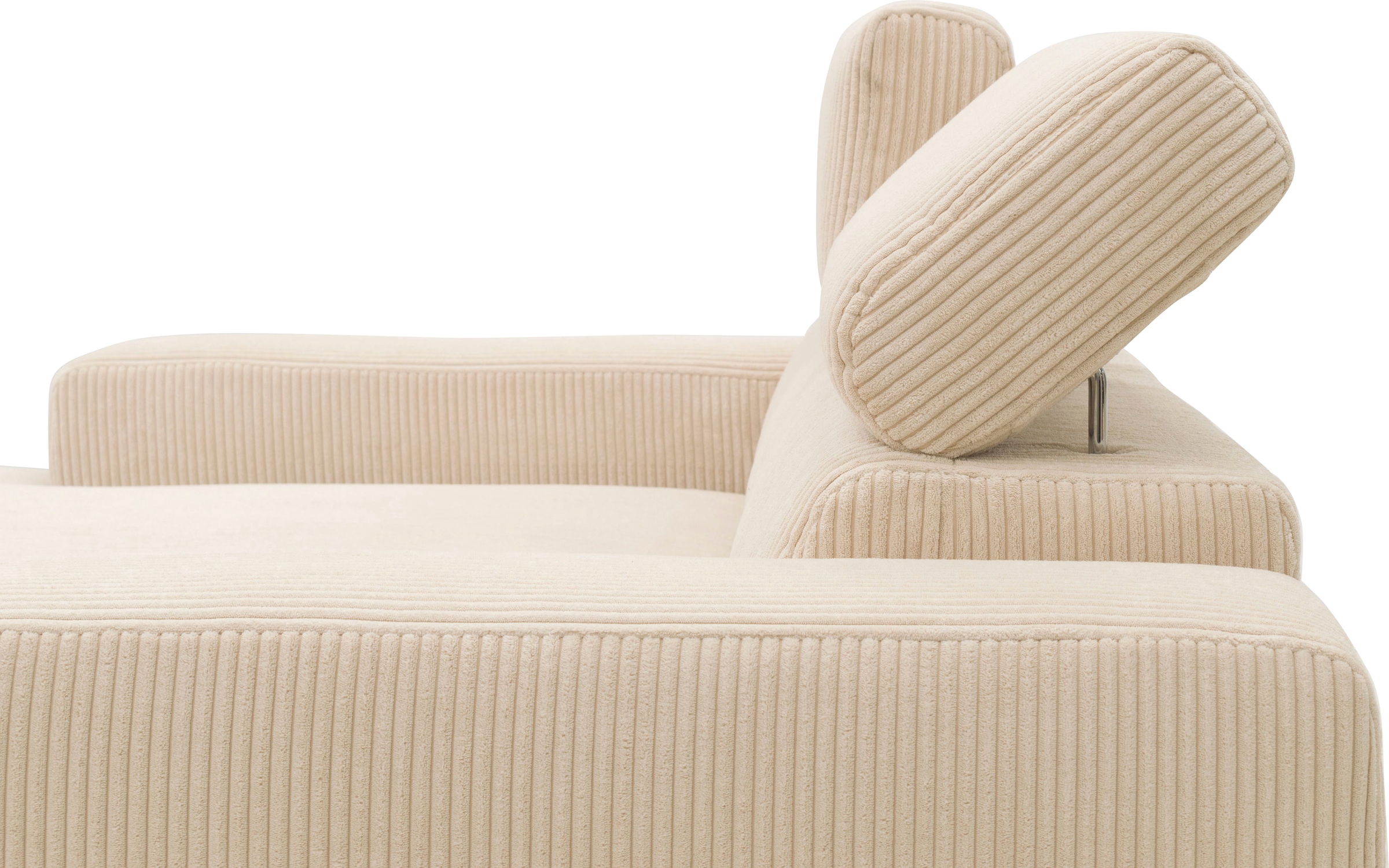 DOMO collection Ecksofa »Brandon B/T/H: 214/100/80 cm, L-Form«, Cord, creme